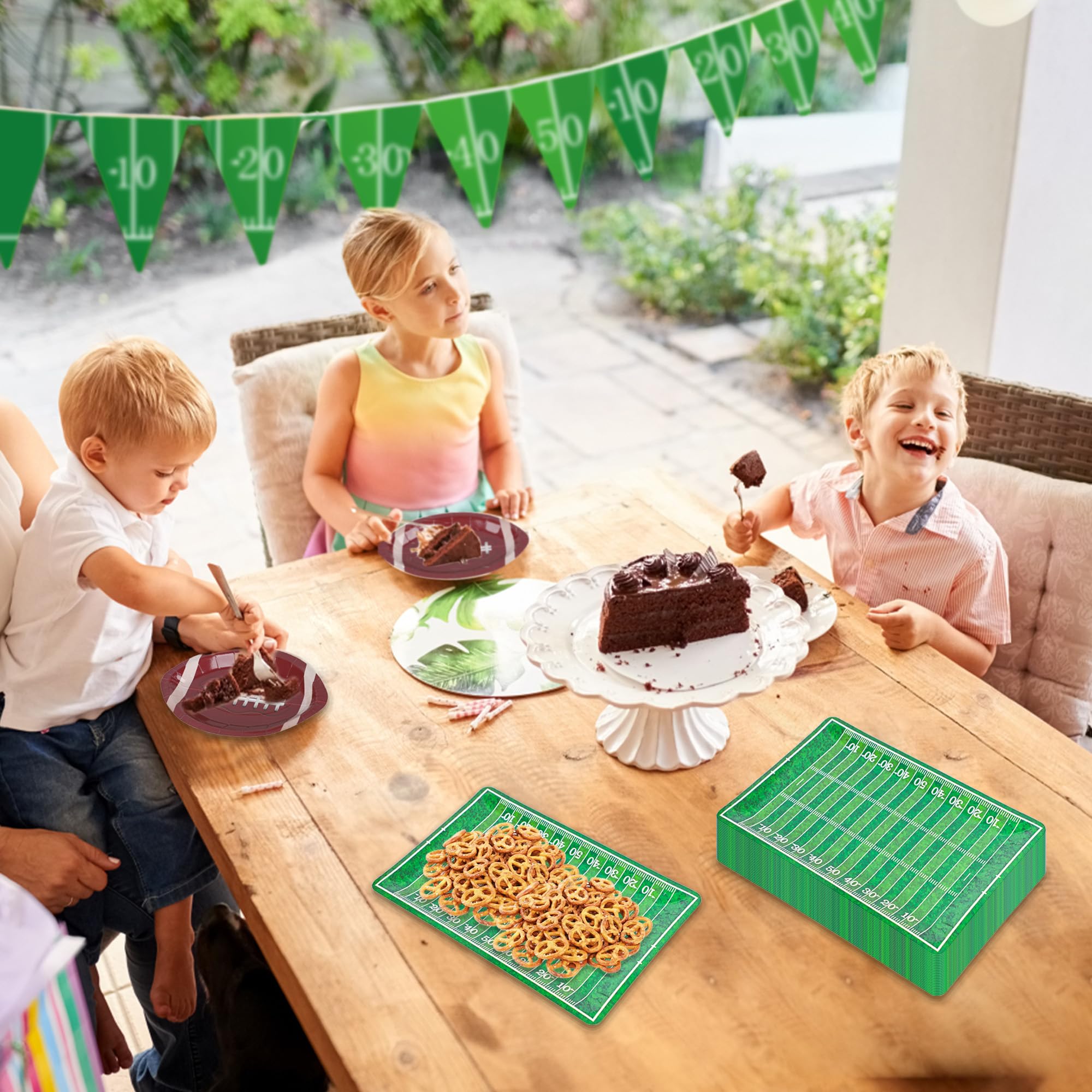 Augisteen 48-Pack Football Themed Disposable Paper Plates - Super Bowl Party Supplies, Sports Game Day & Birthday Party Decorations - Perfect for Football Tailgates, Sports-Themed Events, and Birthday Celebrations