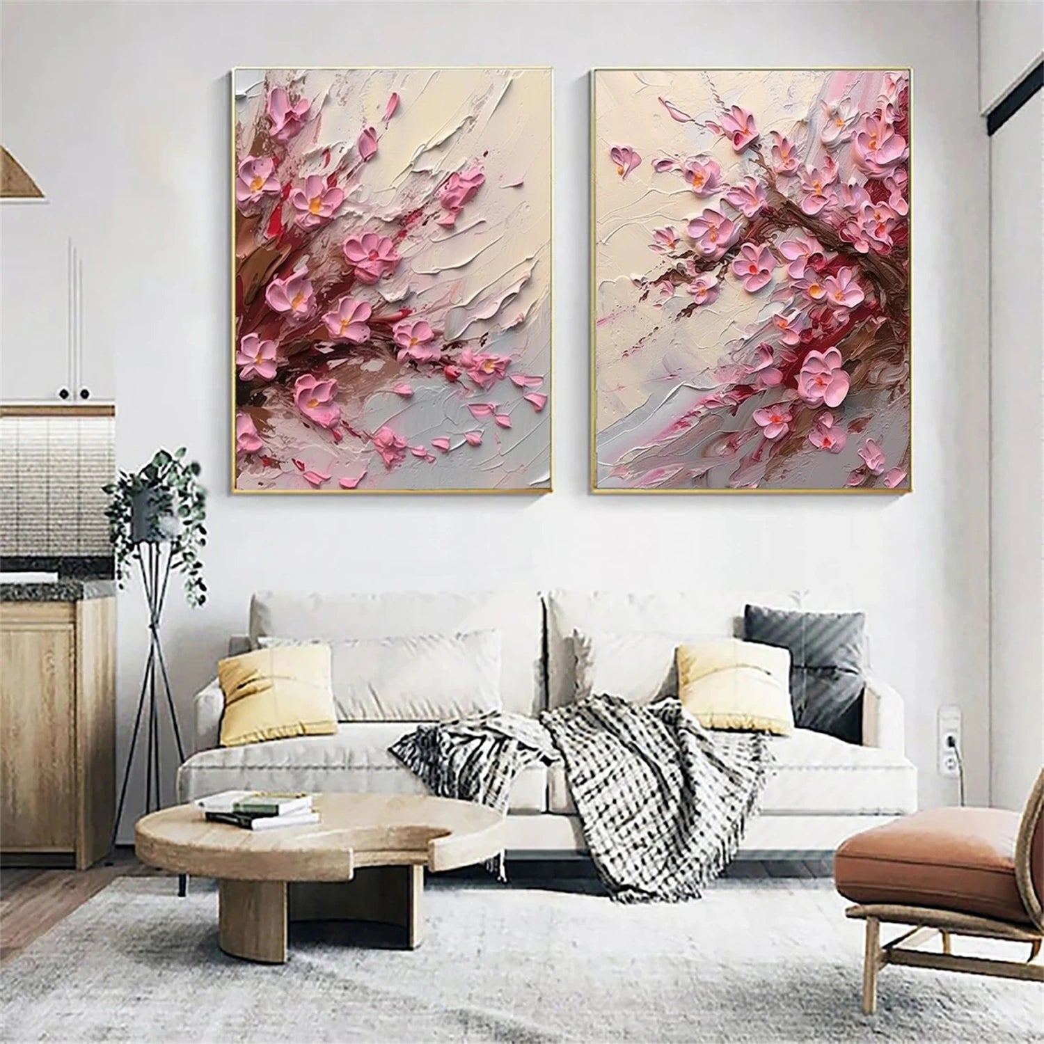 Flower and Tree Painting Set of 2 - Premium Wall Art Decor for Living Room, Bedroom & Office | #FT145