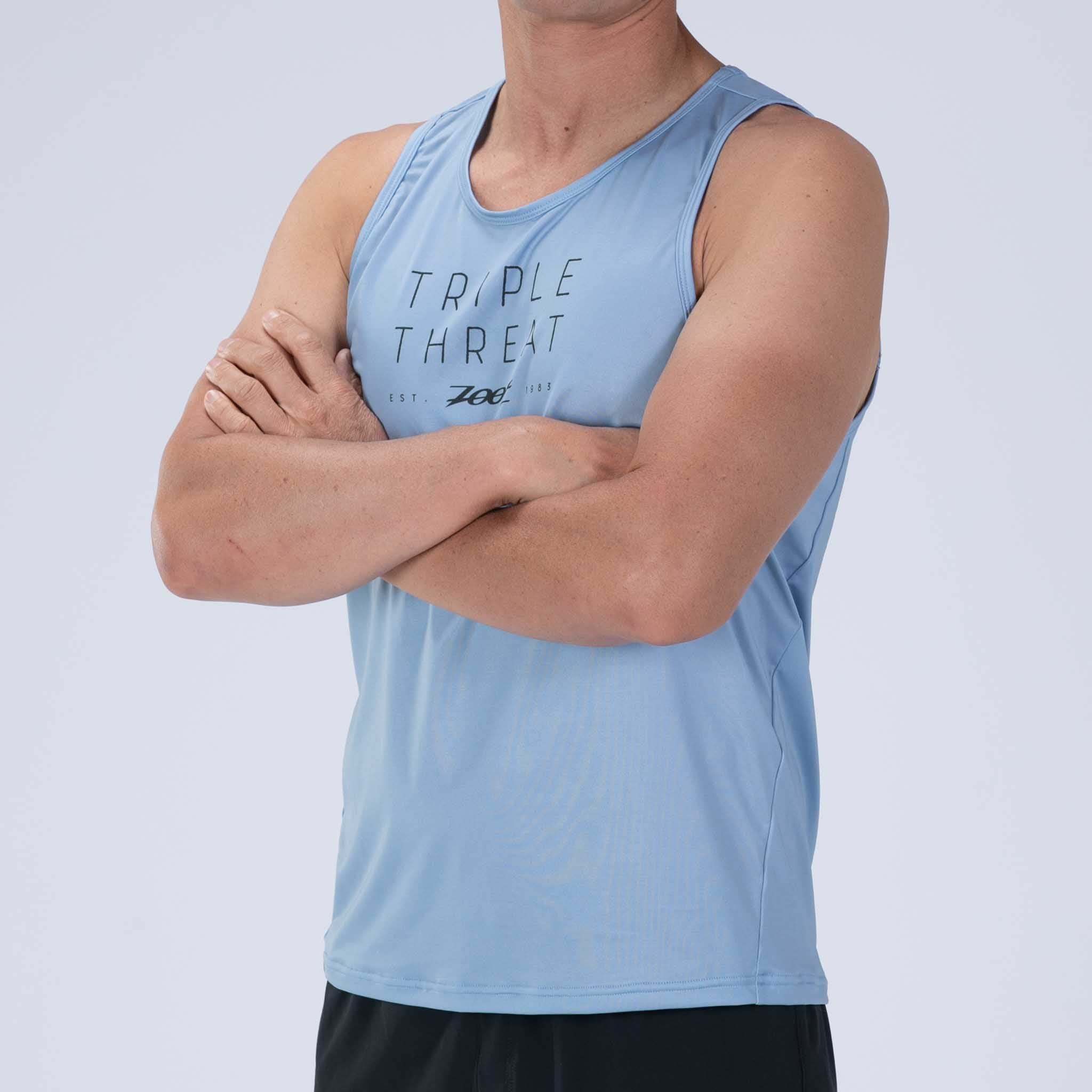 Men's Limited Edition Running Singlet - Triple Threat Performance Shirt for Sprinting, Training & Workouts