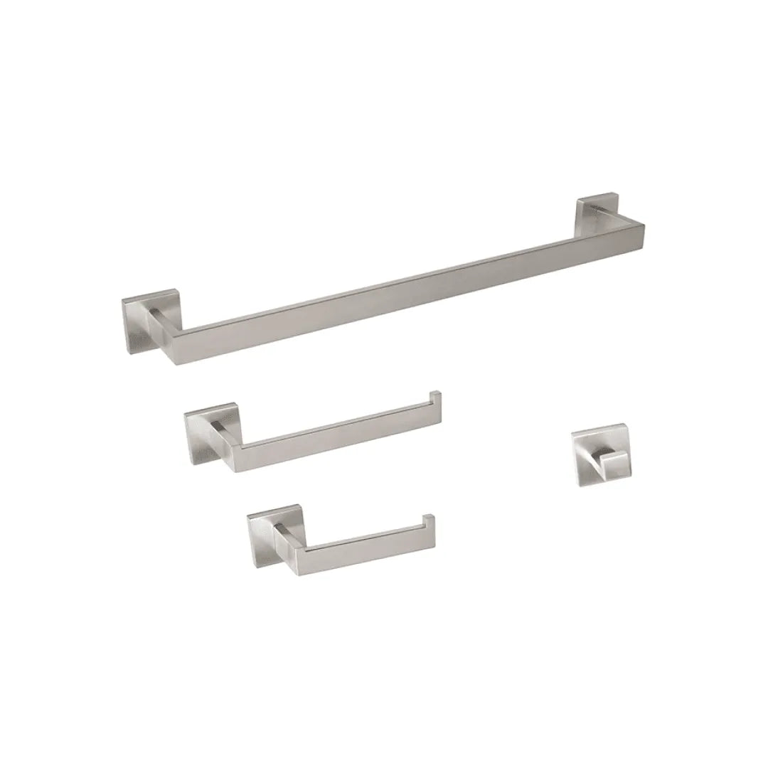 Premium Bathroom Hardware Set - Modern Matte Black Towel Bar, Toilet Paper Holder & Robe Hook - BAK12302 - Perfect for Bathroom, Spa & Hotel Decor