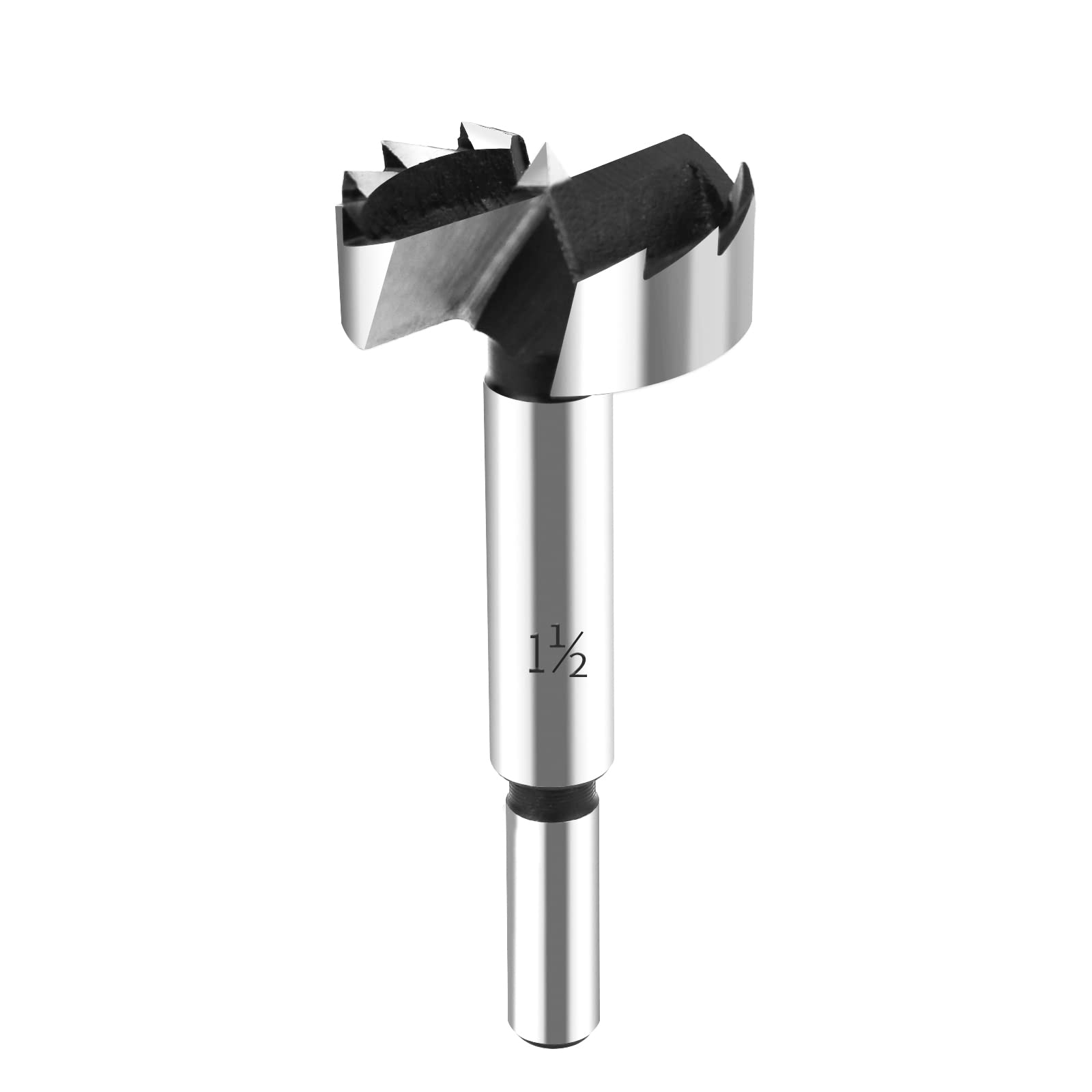 1-1/2 Inch Forstner Bit - Premium Wood Drill Bit with Round Shank for Smooth & Precise Holes - Perfect for Woodworking, Cabinetry, and DIY Projects