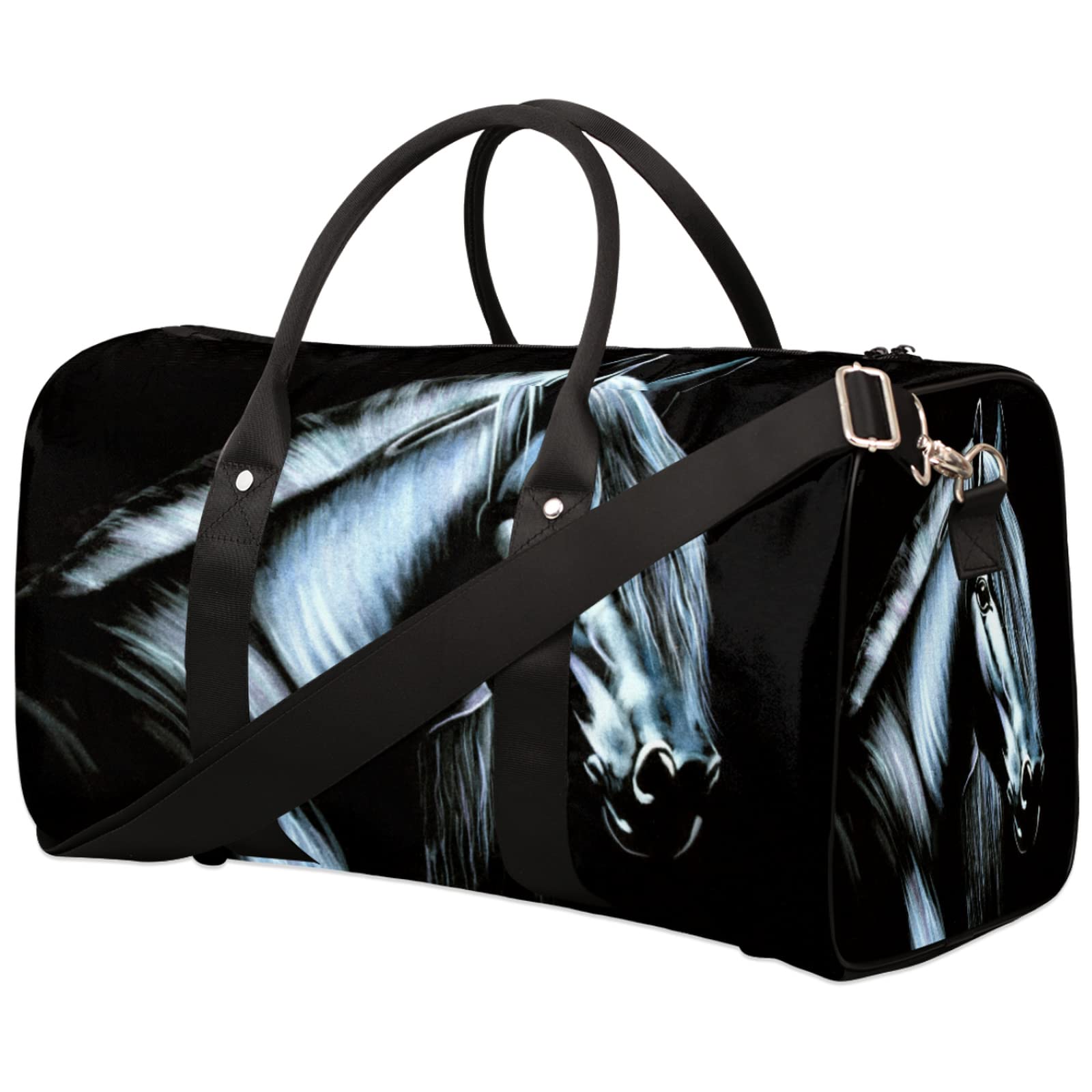 Abstract Horse Print Travel Duffel Bag - Foldable Gym Tote for Workout, Sports & Weekender Carry On Luggage | Durable Shoulder Bag for Men & Women | Perfect for Gym, Travel & Overnight Trips