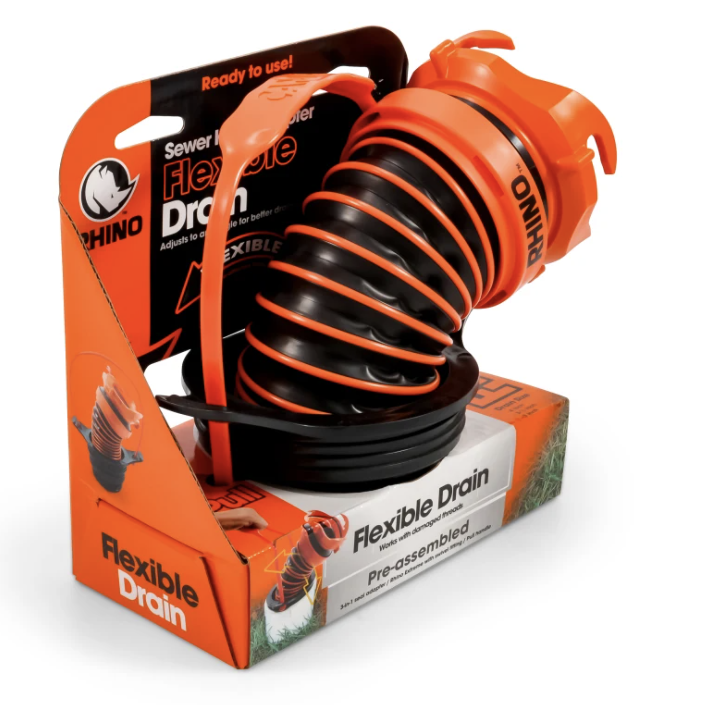 RHINO FLEX Garden Hose with 3-in-1 Seal Adapter - Heavy Duty Expandable Water Hose for Lawn, Yard & Outdoor Watering