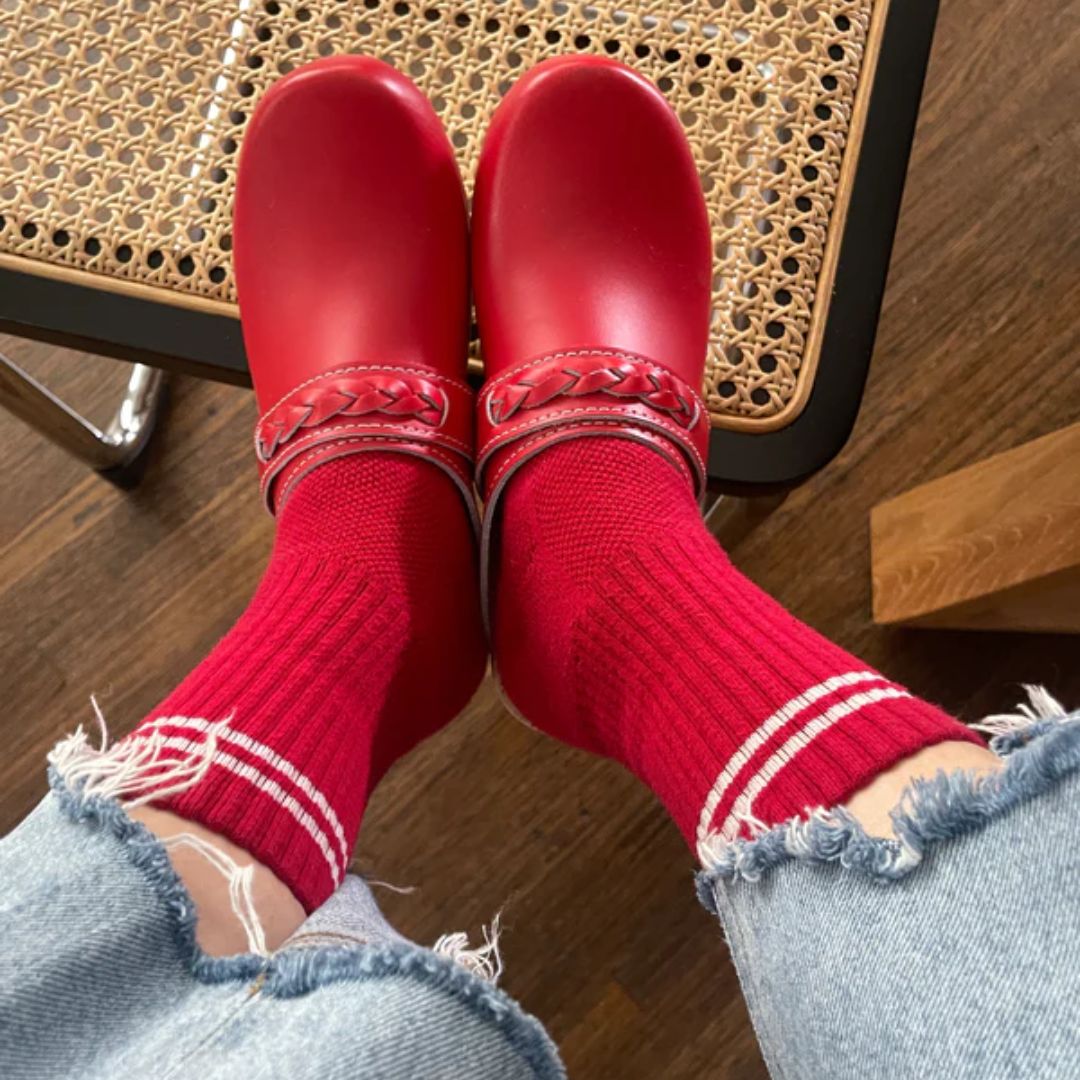 Comfortable Boyfriend Socks for Women - Soft Red Crew Socks - Perfect for Gifts, Lounge Wear & Everyday Comfort