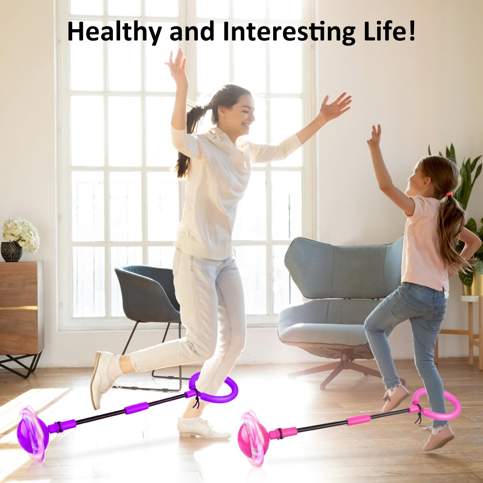 Foldable Flash Wheel Skip Ball for Kids & Adults - Adjustable Ankle Hopping Game Toy for Outdoor Play, Birthday Gift for Boys Girls Ages 4-12 (Blue) - Perfect for Backyard Fun, School Recess & Family Bonding Activities