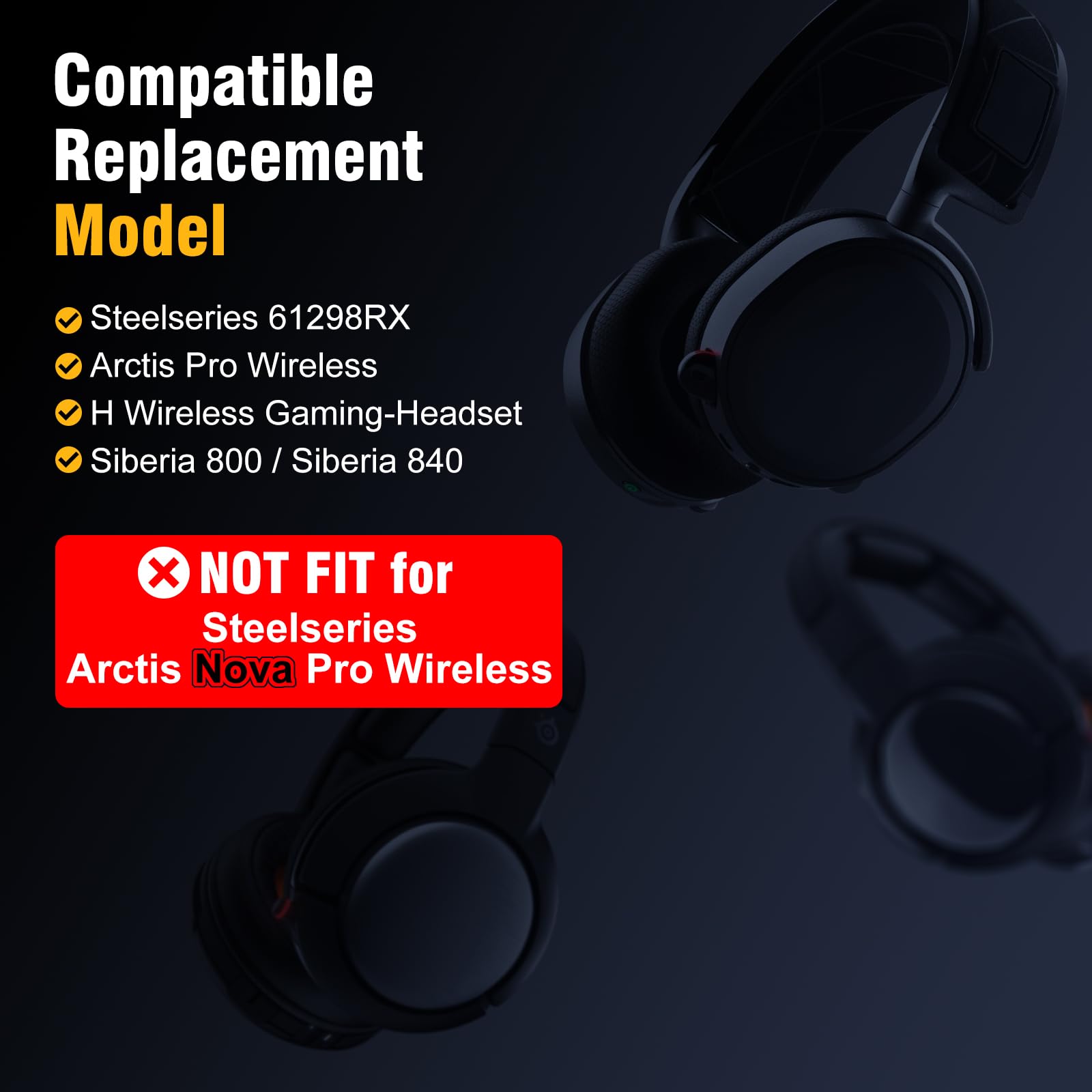 2 Pack 1000mAh Rechargeable Battery for Steelseries Arctis Pro Wireless/Siberia 800/840 Gaming Headsets - Long-Lasting Power for PS5, Xbox & PC Gaming - Perfect for Marathon Gaming Sessions & Wireless Headset Use