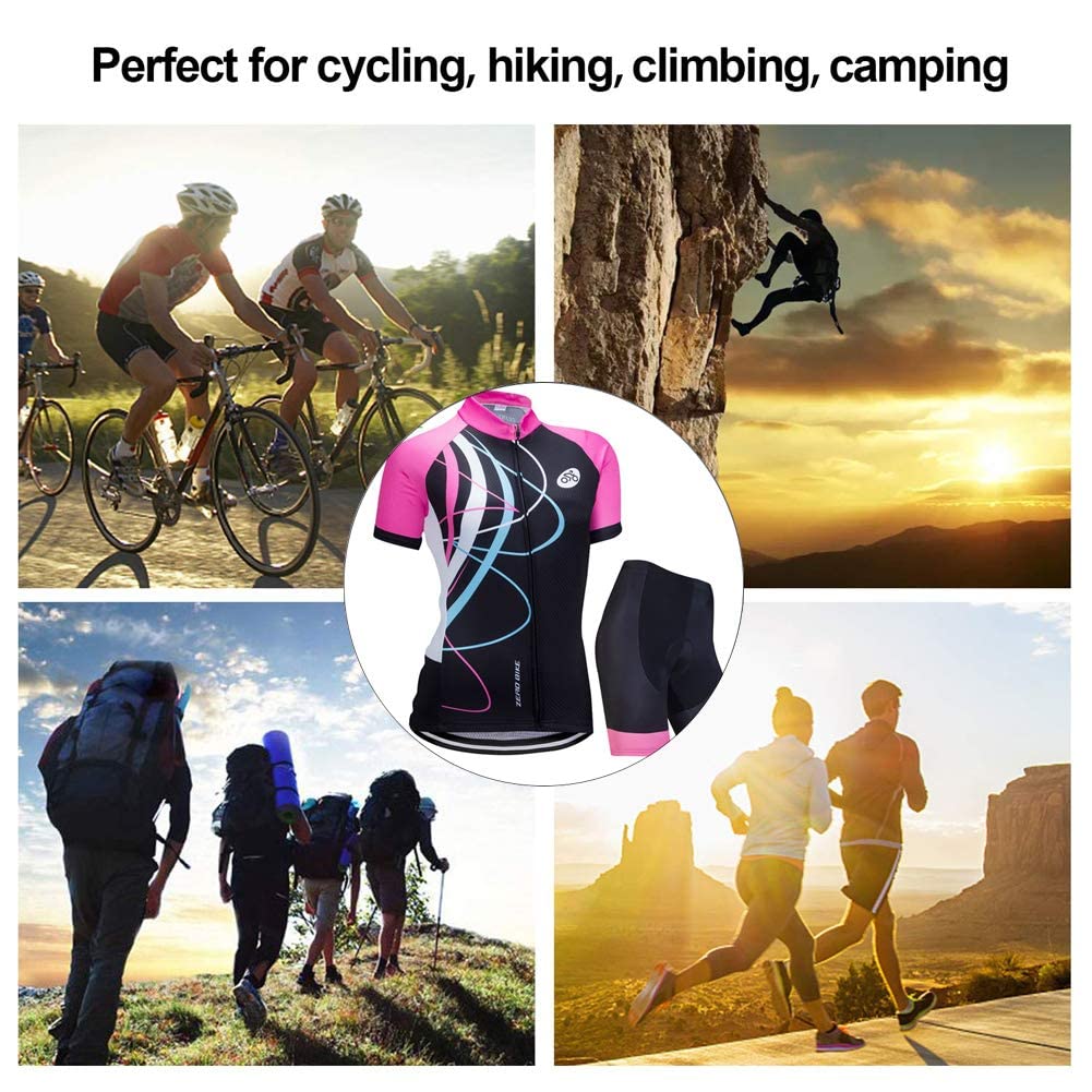 ZEROBIKE® Women's Cycling Jersey - Quick Dry Breathable Short Sleeve Bike Shirt for Mountain & Road Biking - Perfect for Outdoor Cycling, Commuting & Fitness Training