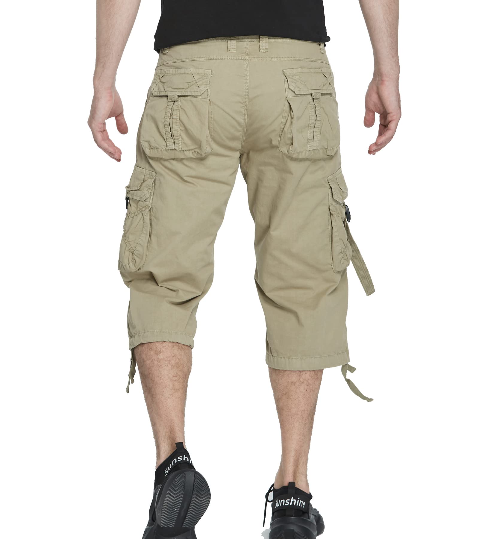 Men's 3/4 Length Cargo Shorts - Below The Knee Casual & Utility Shorts for Outdoor Activities, Hiking, and Summer Wear