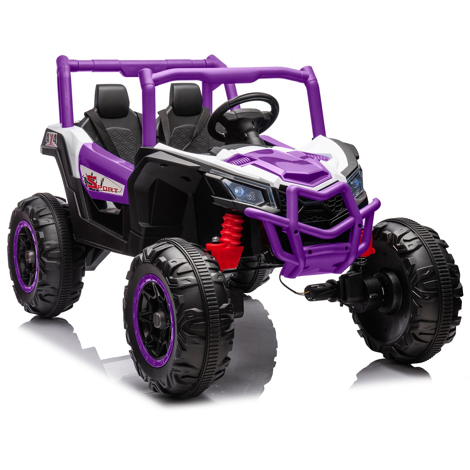 GARVEE 24V 2-Seater Kids Electric Ride-On Car - 4WD Off-Road UTV Toy with Remote Control, LED Lights, Bluetooth, 3 Speed Settings, Horn & Spring Suspension - Perfect for Outdoor Adventures, Backyard Play & Birthday Gifts
