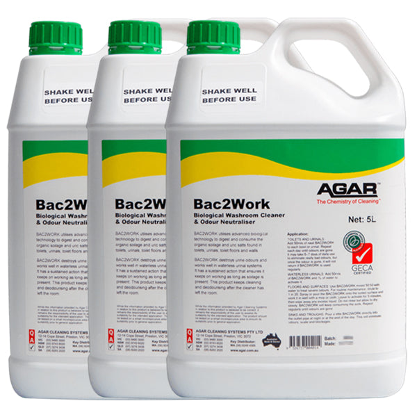 Bac2Work Biological Bathroom Cleaner - Natural Enzyme Drain & Toilet Cleaner for Home Use - Eliminates Odors & Clogs - Perfect for Showers, Sinks, and Toilets