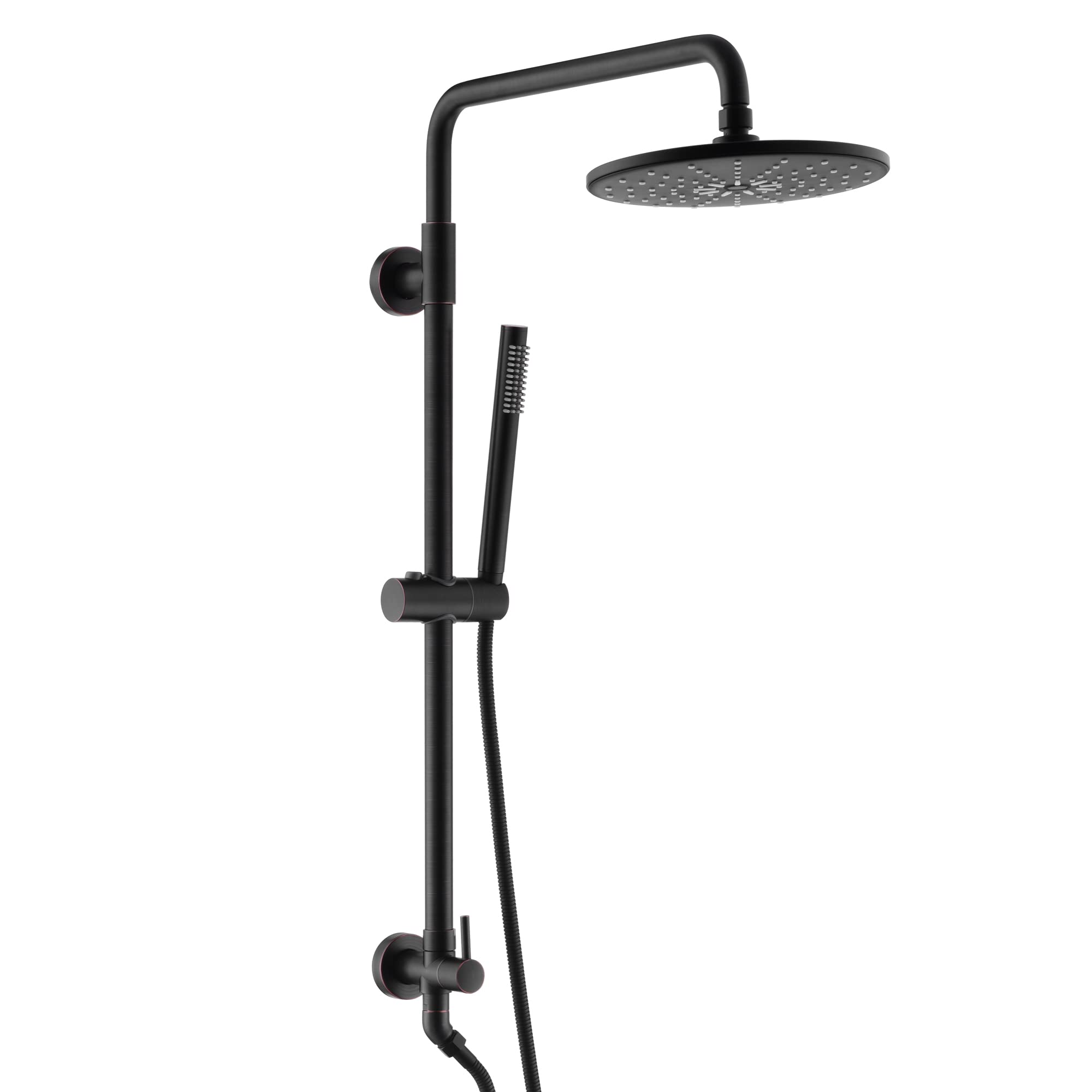 Oil Rubbed Bronze Shower System with 9 Inch Rainfall Shower Head - Easy Retrofit & Bathroom Remodel Solution for Vintage Style Bathrooms | Perfect for Spa-Like Experience and Modern Home Upgrades