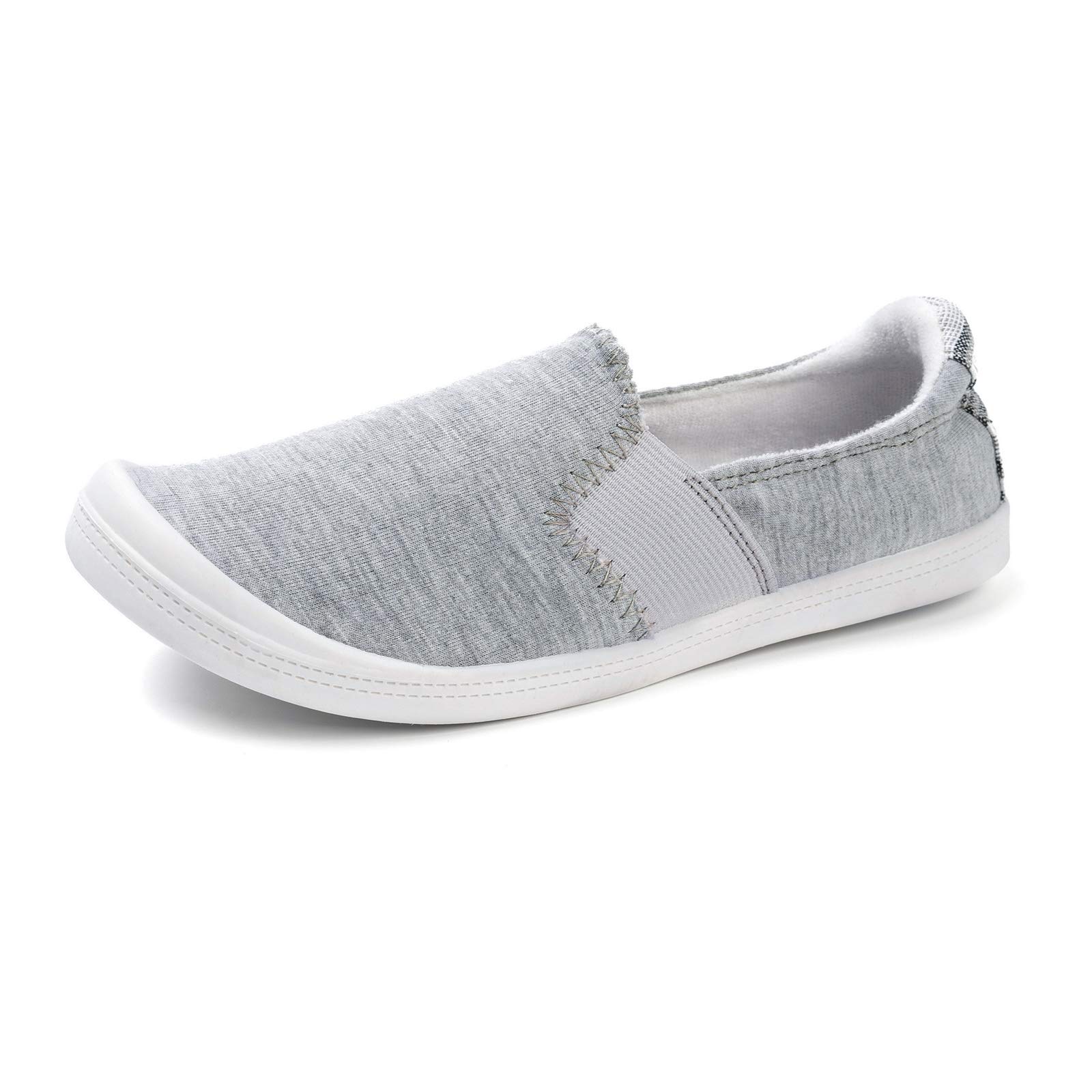 FunkyMonkey Women's Comfortable Low Top Canvas Slip-On Sneakers - Classic Casual Walking Shoes for Everyday Wear, Work & Travel