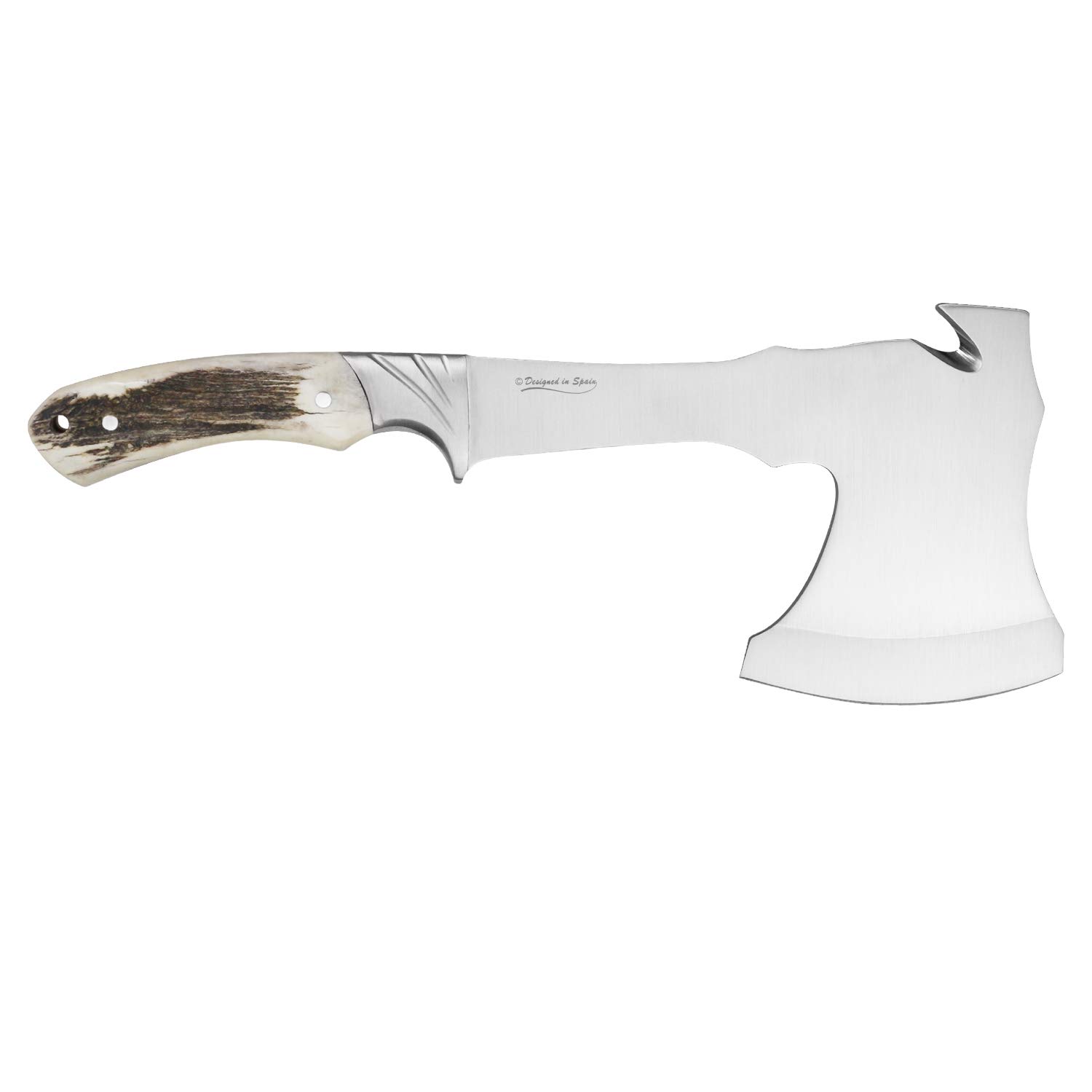 iFIELD Survival Axe - 6.6 Inch Stainless Steel Blade, 11.4 Inch Overall - Camping Axe with Leather Sheath for Outdoor Activities, Hiking, Fishing & Hunting | Perfect for Campers, Adventurers & Survivalists