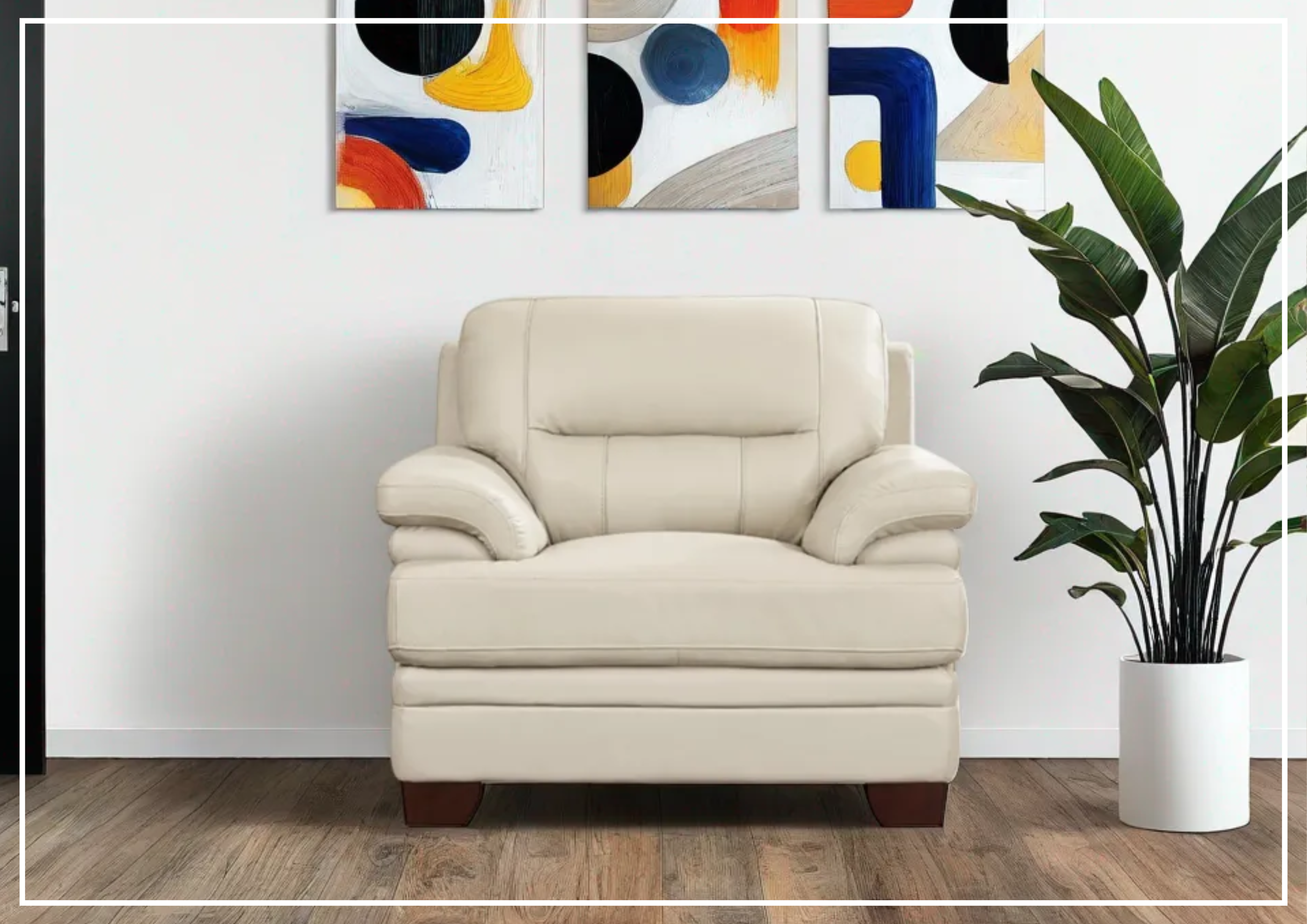 Premium Hydeline Luxor Leather Chair with Cushioned Arms - Luxurious Office & Living Room Seating for Home & Workspace