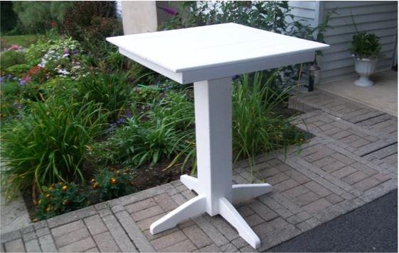 A & L Furniture Square Bar Table with FREE 2 Umbrella Holes - Outdoor Patio Dining & Backyard Entertaining