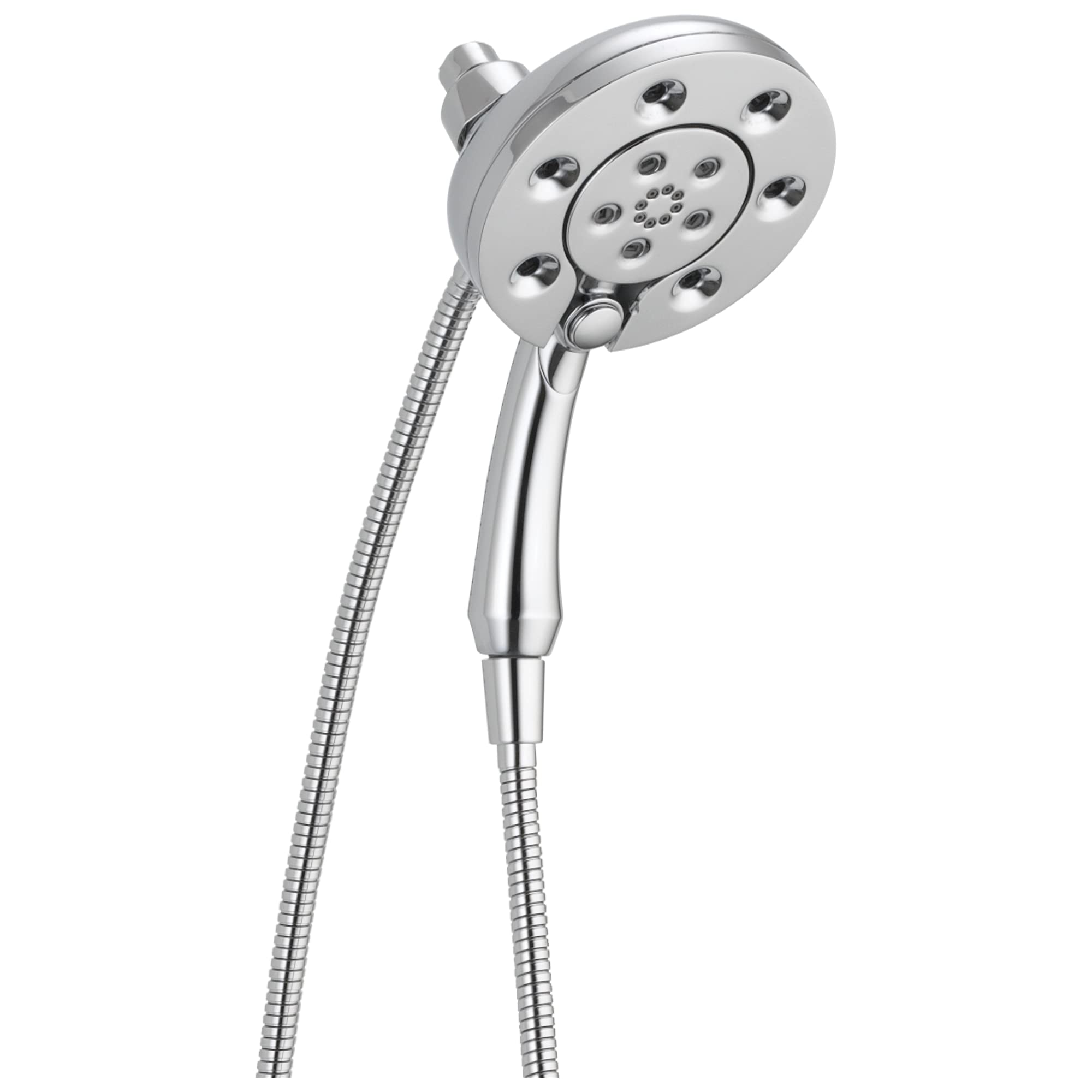 Delta Faucet 4-Spray In2ition 2-in-1 Dual Shower Head with Handheld Spray - H2Okinetic Technology, Magnetic Docking, Lumicoat Chrome Finish (Model 58472-PR) - Perfect for Bathroom Renovation & Spa-Like Shower Experience