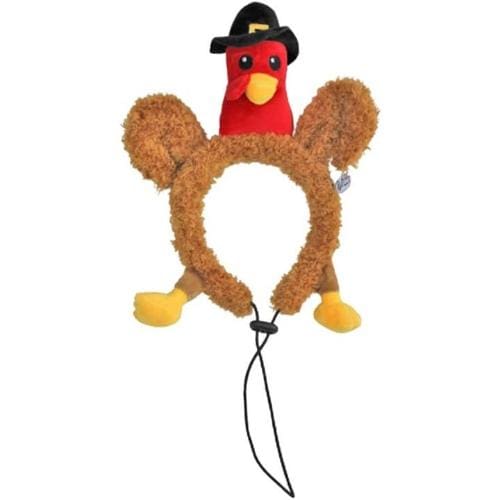 Soft Plush Pilgrim Turkey Headband for Thanksgiving - Cute Holiday Costume Accessory for Parties, Parades & Family Gatherings