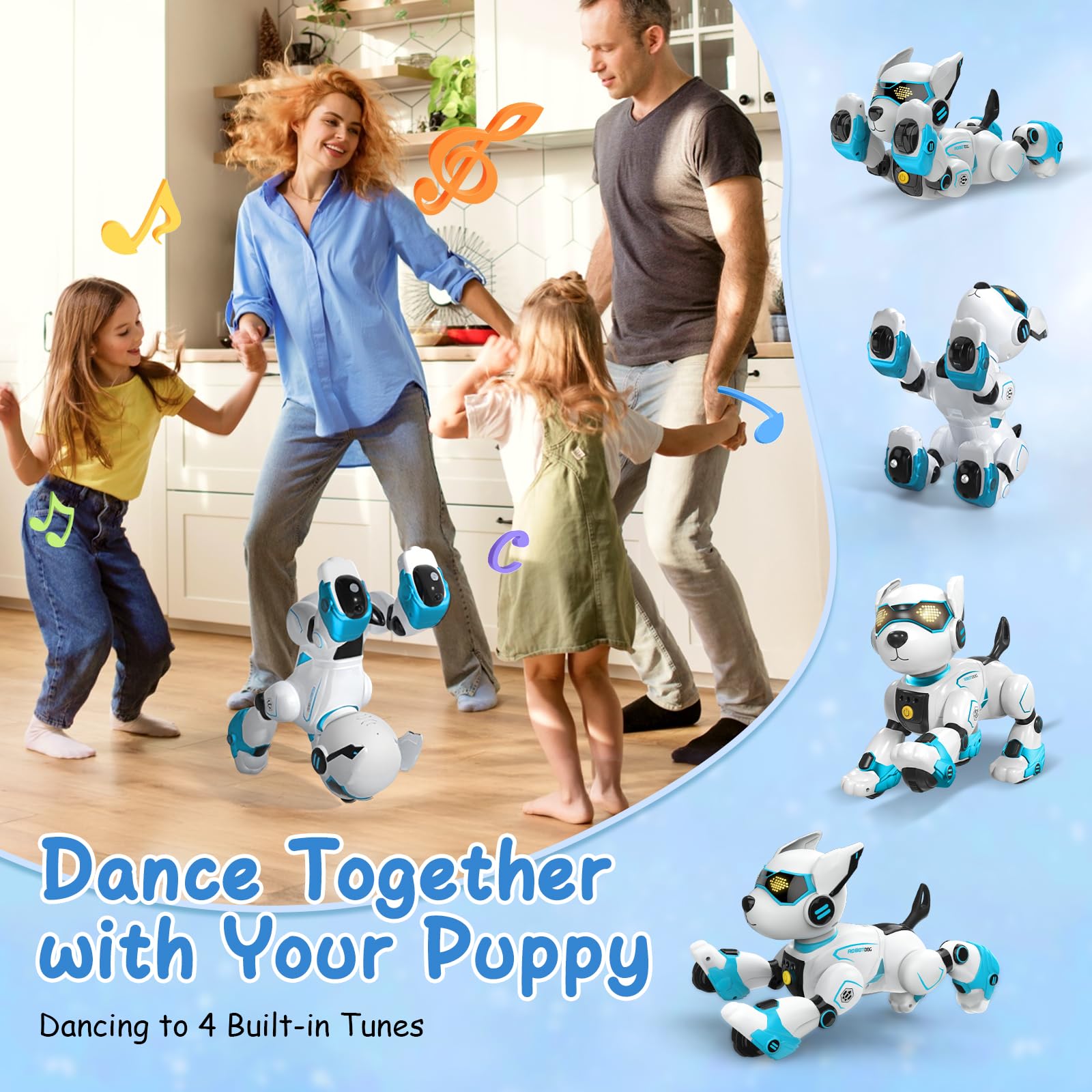 Interactive Robotic Puppy Toy for Kids - Programmable RC Robot Dog with Voice & Touch Control, Singing, Dancing, Rechargeable Pet Toy - Perfect Gift for Boys & Girls | STEM Learning Toy, Birthday Present, Indoor Play Companion