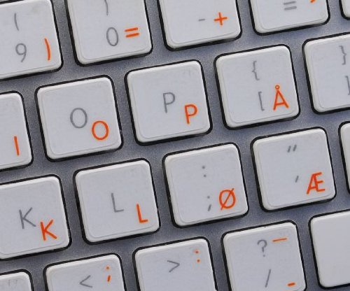 Apple Norwegian Keyboard Stickers with Orange Lettering - Transparent Background for Desktop, Laptop & Notebook - Perfect for Multilingual Typing & Language Learning