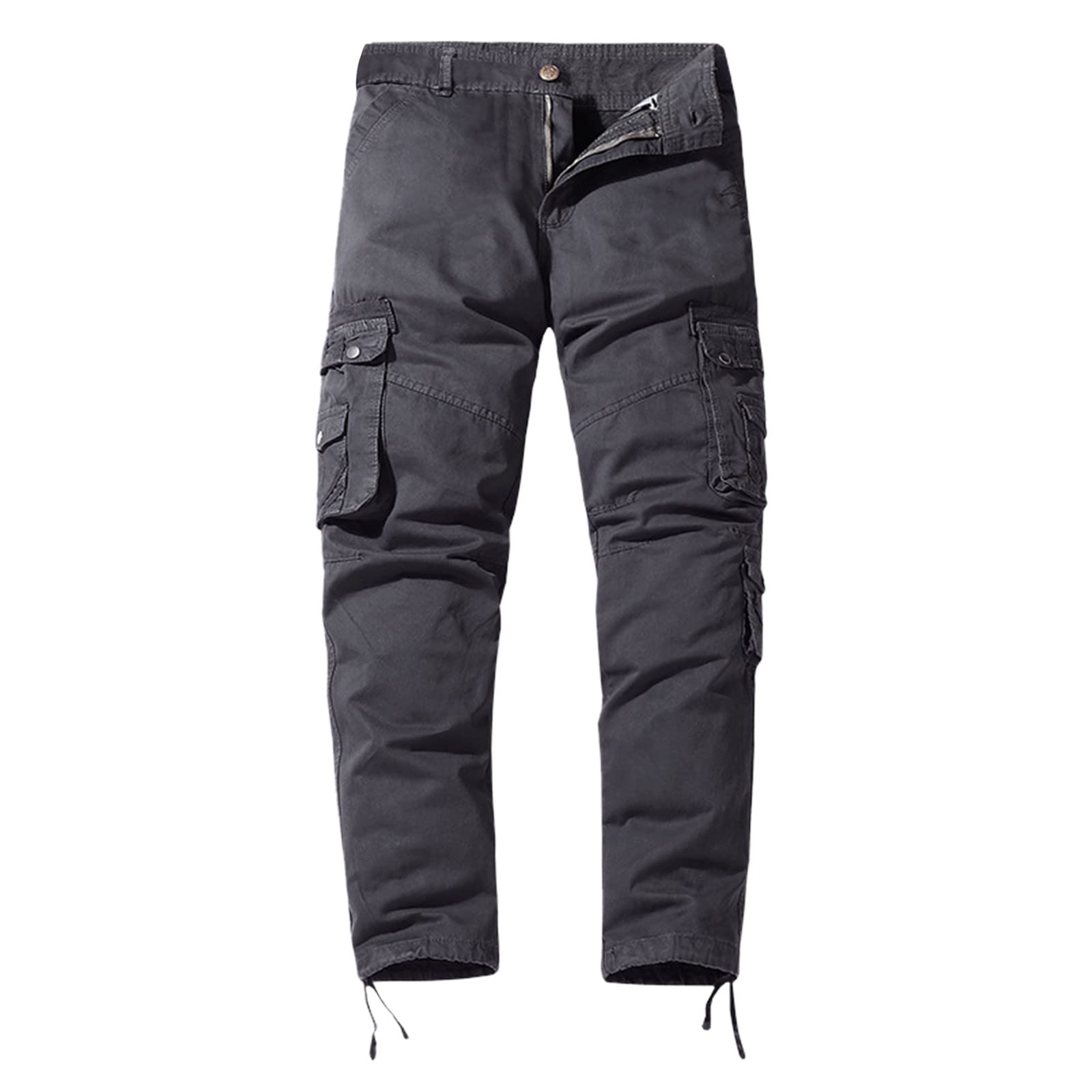 **Men's Cargo Pants - Outdoor Tactical Work Pants with Multiple Pockets, Straight Leg, Solid Color for Hiking, Camping & Casual Wear**