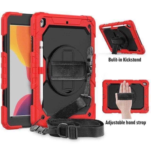 360 Rotating Protective Case with Strap for iPad 10.2 (7th/8th Gen 2019/2020) - Durable Cover for Work, School & Travel