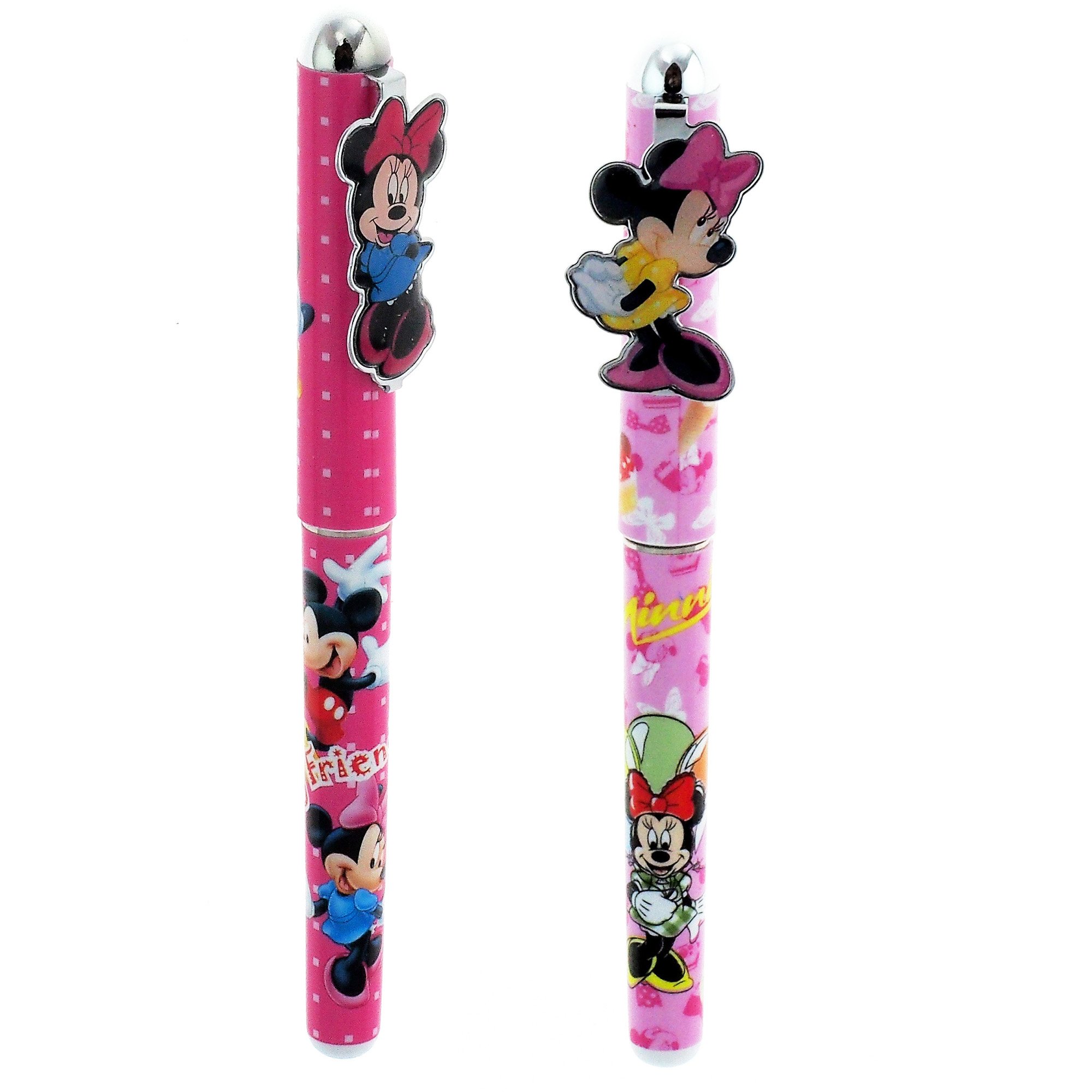 Minnie Mouse Pens Set of 2 - Disney Character Writing Pens for Kids & Adults - Perfect for School, Office, and Gift Giving