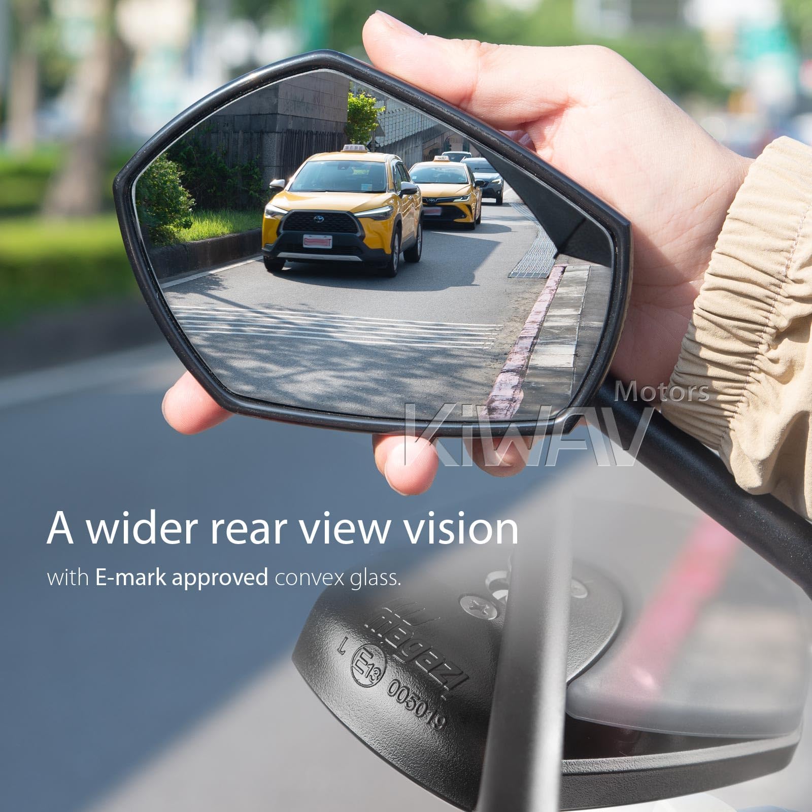 Black Motorcycle Mirror Shield for Scooters - Durable & Adjustable Rearview Mirror for Safe Riding - Perfect for Urban Commuting & Road Trips