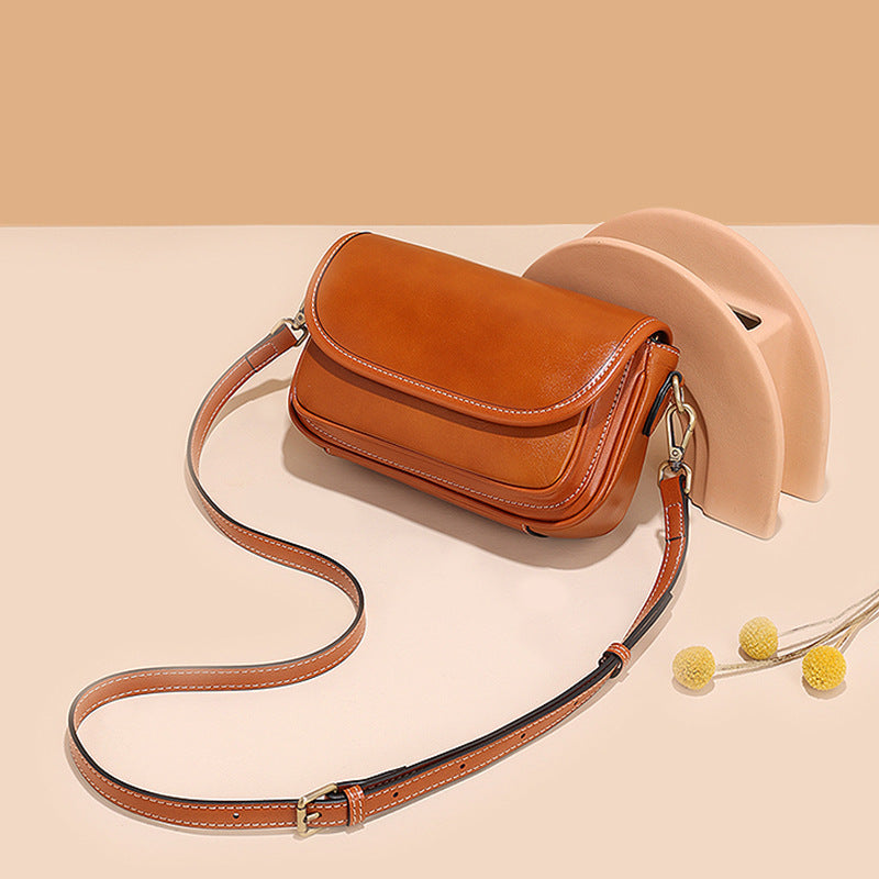 Stylish Leather Flap Crossbody Bag for Women - Fashionable Shoulder Purse for Daily Use, Travel & Shopping