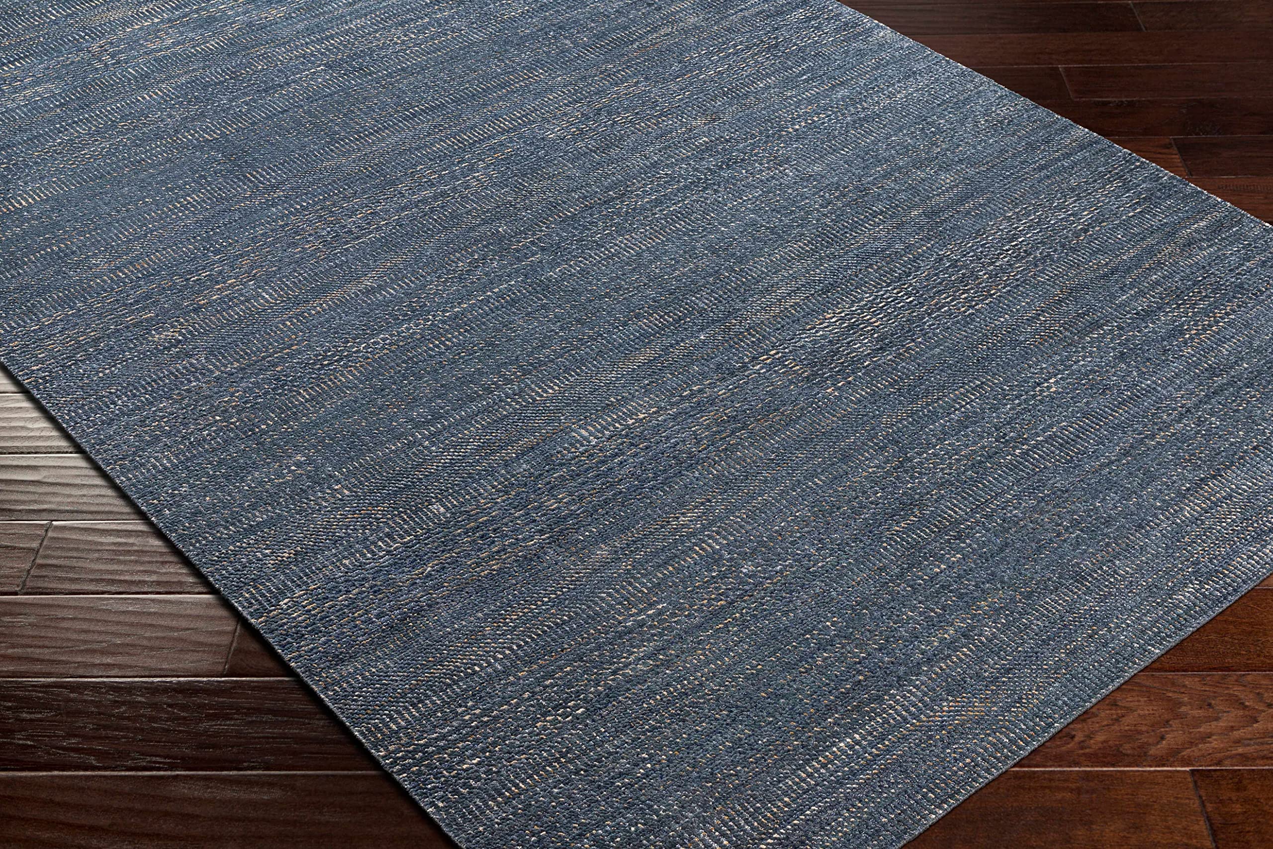 Modern Navy Blue Wool Area Rug 2' x 3' - Soft Handmade Tufted Rug for Living Room, Bedroom & Nursery - Non-Slip Denim Teal Accent Rug - Perfect for Home Decor, Cozy Spaces & High Traffic Areas