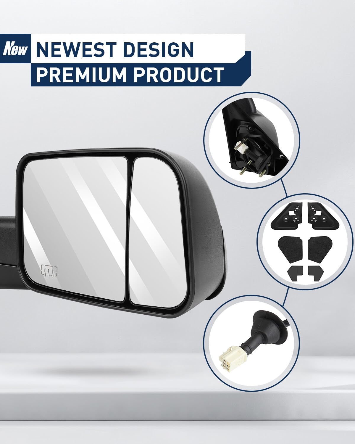 ECCPP Power Heated Towing Mirrors - Left & Right Side Replacement for Dodge Ram 1500/2500/3500 (1998-2002) - Manual Flip-Up, Adjustable Truck Mirrors - Perfect for Towing Trailers & Heavy Loads