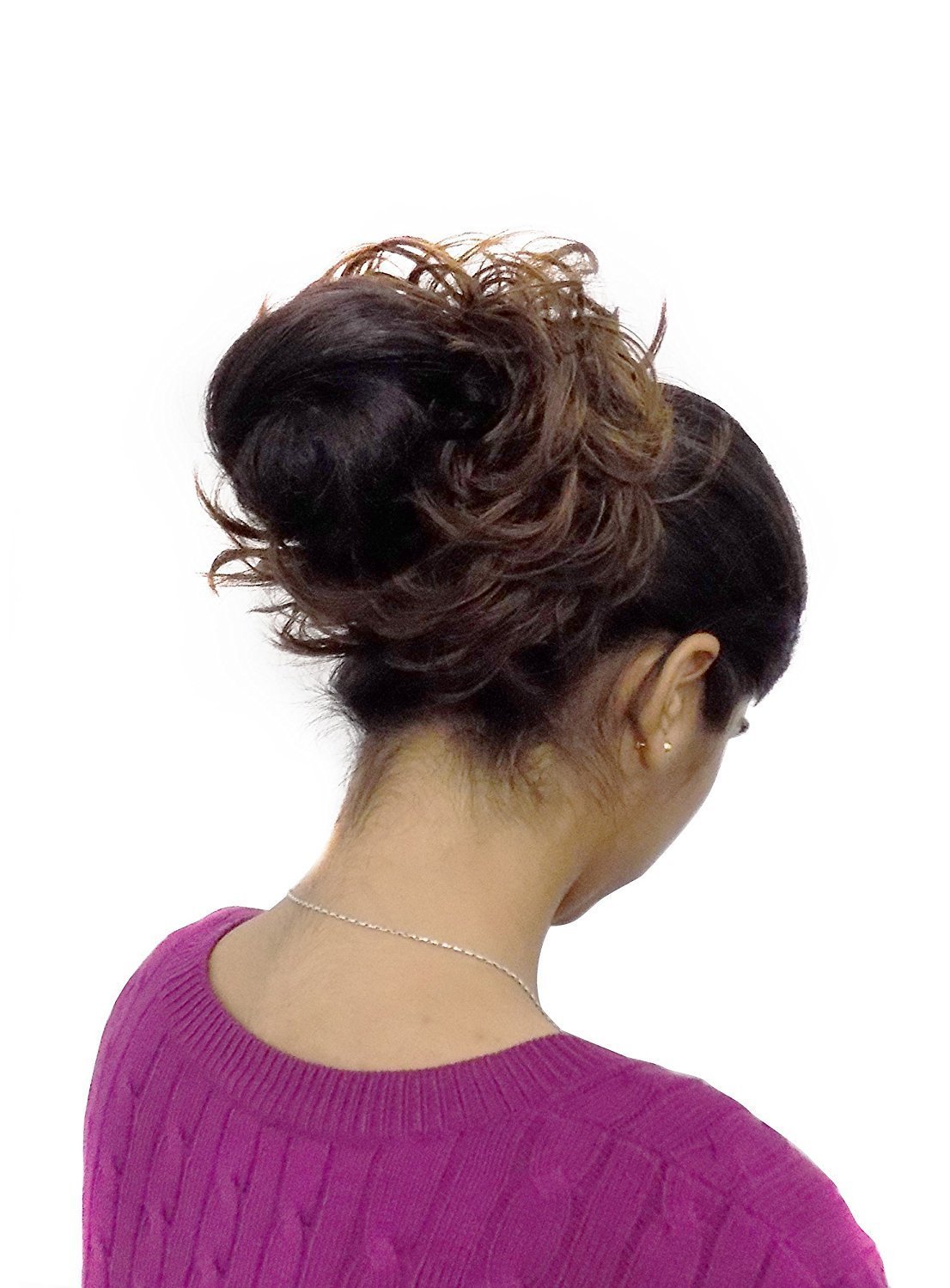 Inaaya Synthetic Hair Bun Updo Ponytail Extension - Medium Brown, 20g | Perfect for Weddings, Parties & Everyday Hairstyles