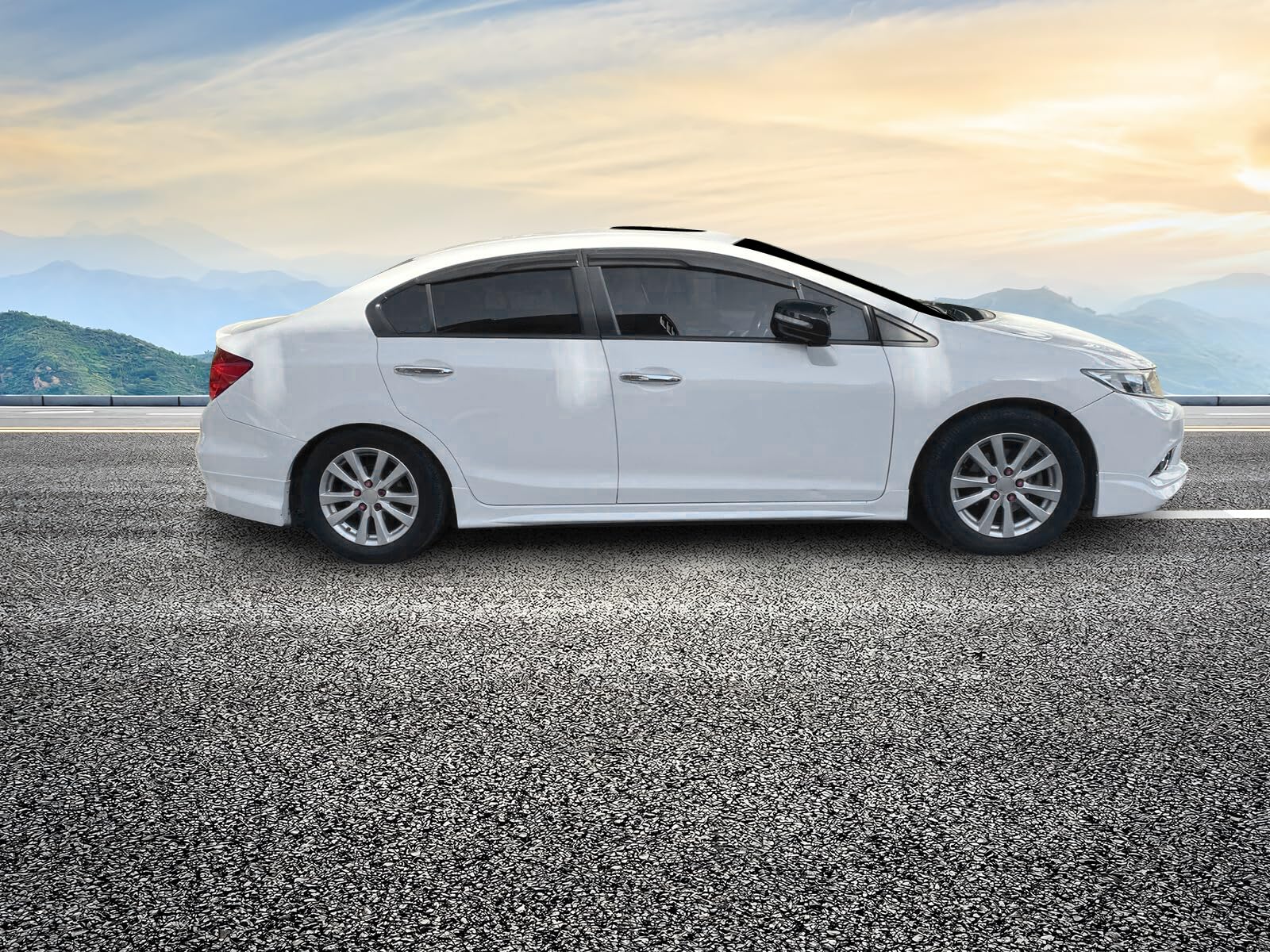 IKON MOTORSPORTS ABS Side Skirts Rocker Panels for 2012-2015 Honda Civic 9th Gen 4 Door Sedan - Perfect for Car Body Enhancement & Street Style Customization