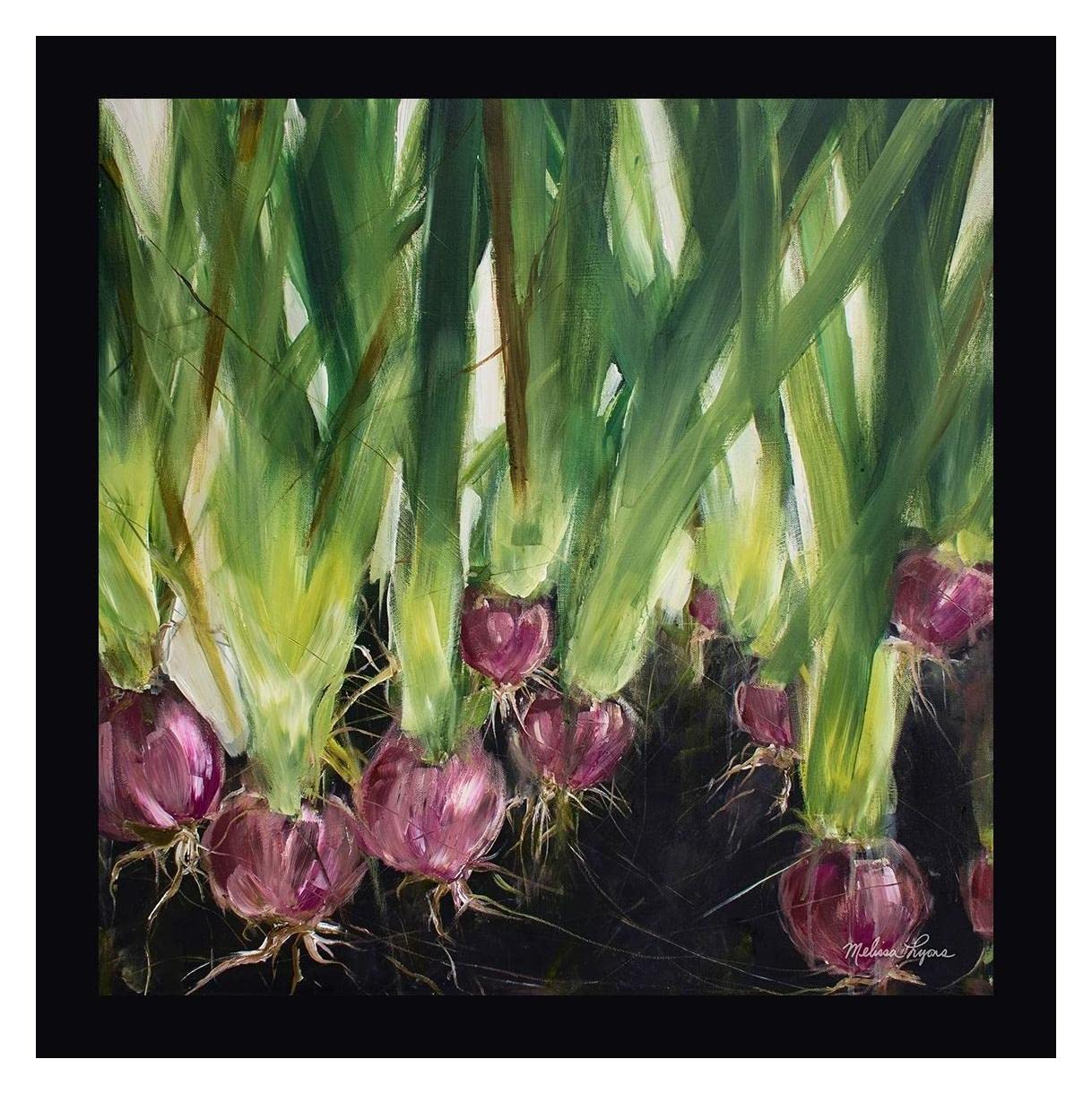 Premium Red Onions Framed Canvas Art Print by Melissa Lyons - 20x20 Inch Wall Decor with Black Frame - Ready to Hang - Perfect for Kitchen, Dining Room & Home Decor