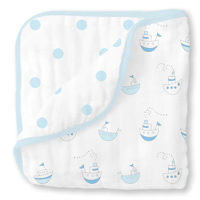 Premium Muslin Baby Blanket - Soft & Breathable Pastel Blue Swaddle Blanket for Newborns | Nursery Essential & Perfect for Swaddling, Stroller, and Photo Shoots | SKU: BGB 0026