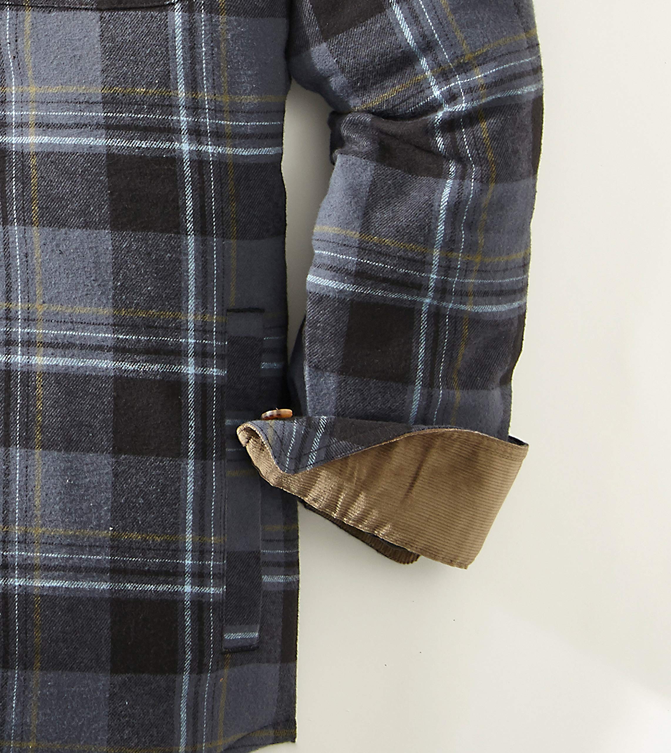 Venado Men's Plaid Flannel Shirt Jacket - Long Sleeve Quilted Lined Brushed Flannel Shirt for Outdoor Camping, Hiking & Casual Wear