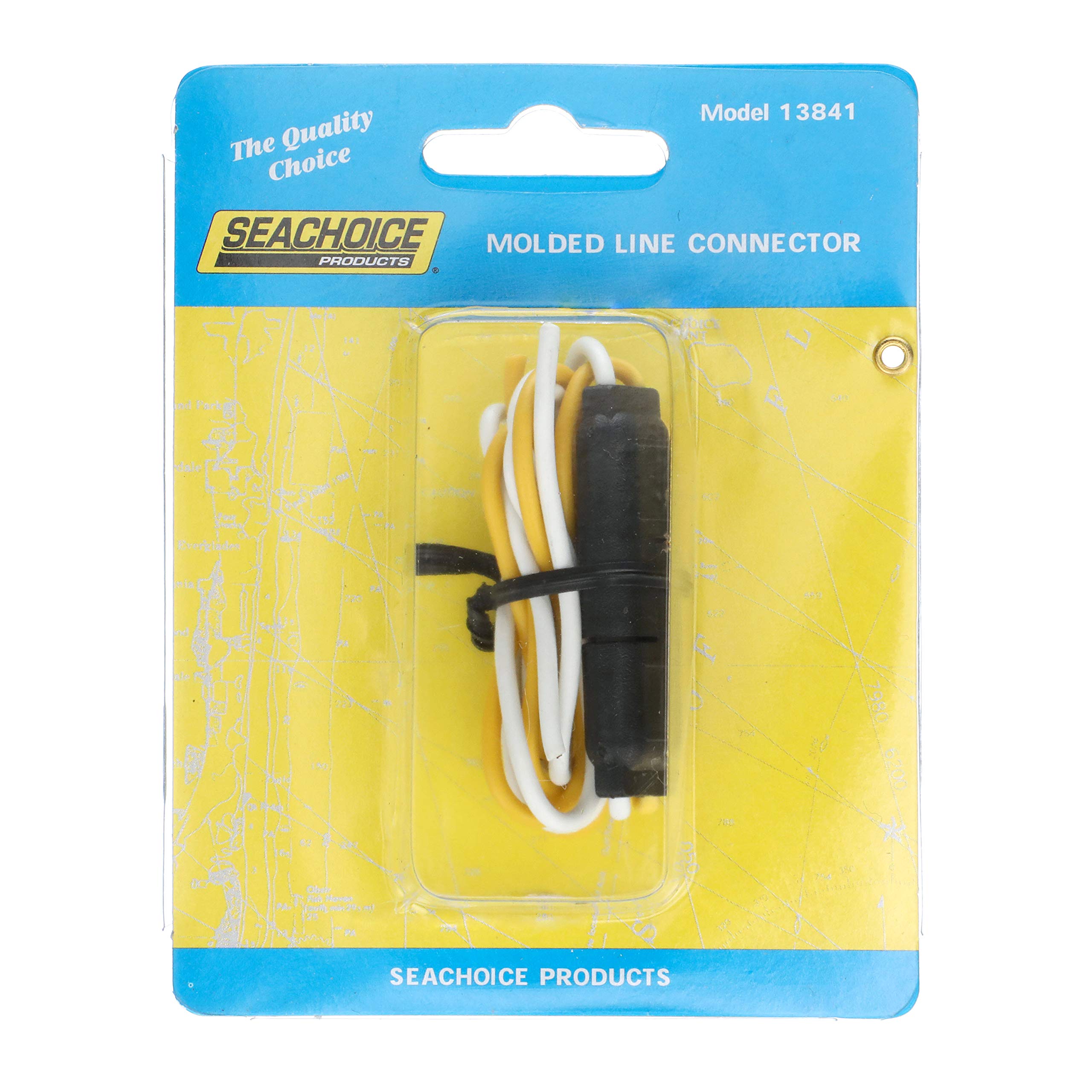 Seachoice 2 Pole Marine Wire Connector - Waterproof Male/Female Electrical Connector with 12 Inch Lead - Perfect for Boat Wiring, RV Electrical Systems & Outdoor Power Connections