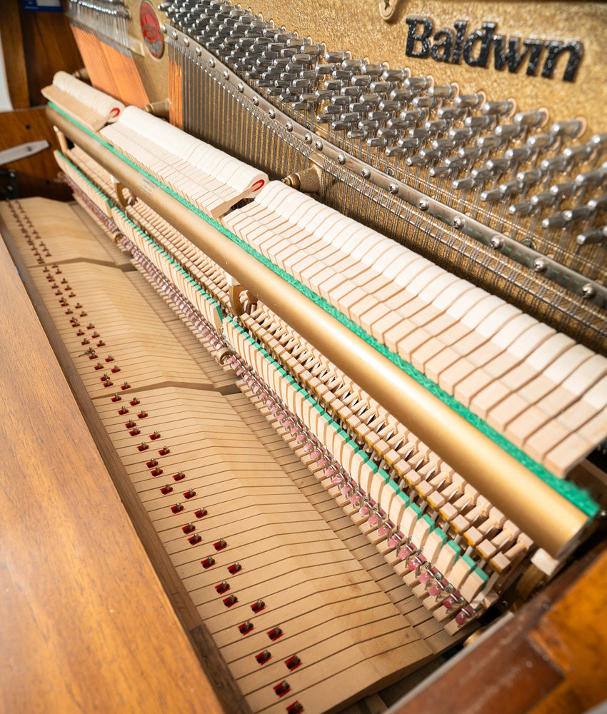 Baldwin 42 Acrosonic Upright Piano - Satin Oak Finish | Vintage Piano with Serial Number 1432089 | Perfect for Home, Studio & Music School Use