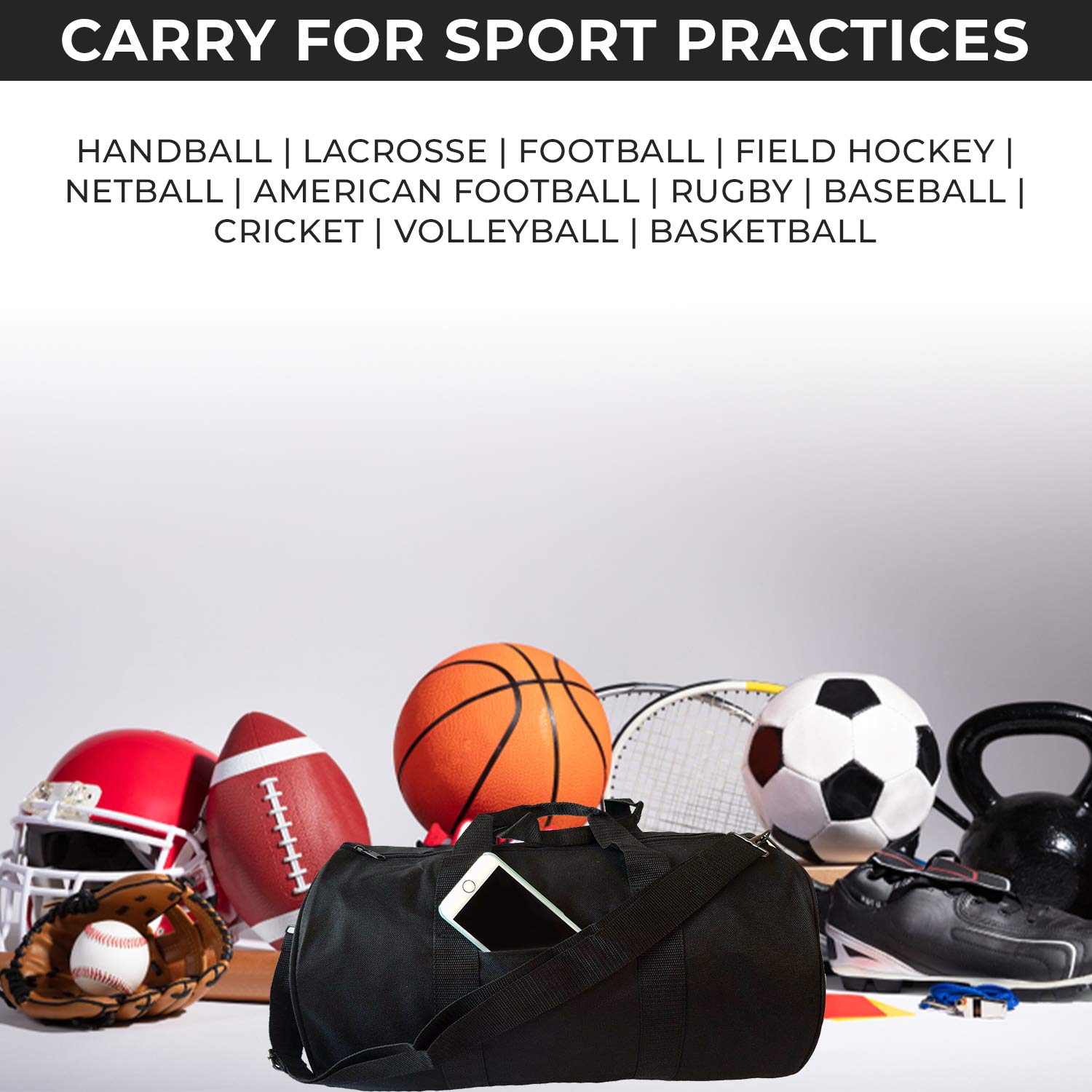 ImpecGear Round Duffel Bag for Sports Equipment - Waterproof Gym Bag for Travel, Workout & Team Sports | Perfect for Gym, Soccer, Basketball & Weekend Getaways