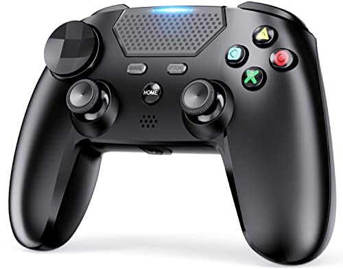 Wireless PS4 Controller Compatible with Playstation 4/Pro/Slim - Enhanced Dual Shock Vibration, 6-Axis Motion Sensor, Built-in Speaker & 3.5mm Headphone Jack - Perfect for Gaming, Streaming & Multiplayer Sessions