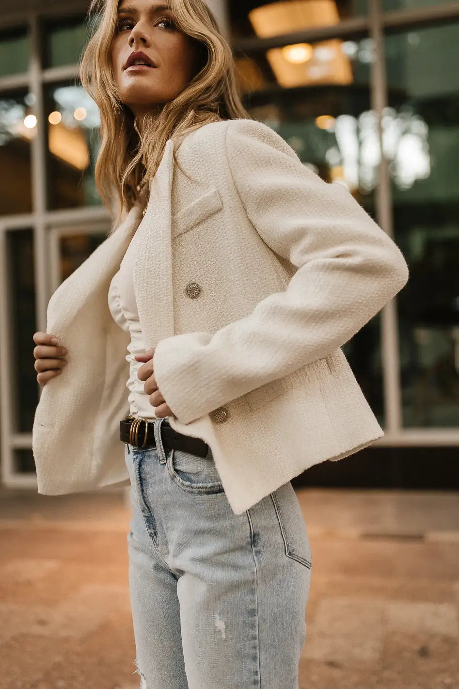 Elegant White Isabella Blazer for Women | Final Sale | Perfect for Office Wear, Business Meetings & Formal Events
