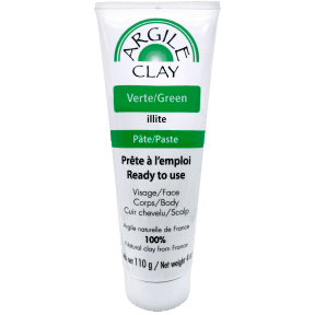 Pure Illite Green Clay Mask - 110g Natural Detoxifying & Purifying Face Mask for Acne, Blackheads & Oily Skin - Perfect for Spa, Home Facial & Self-Care Routine