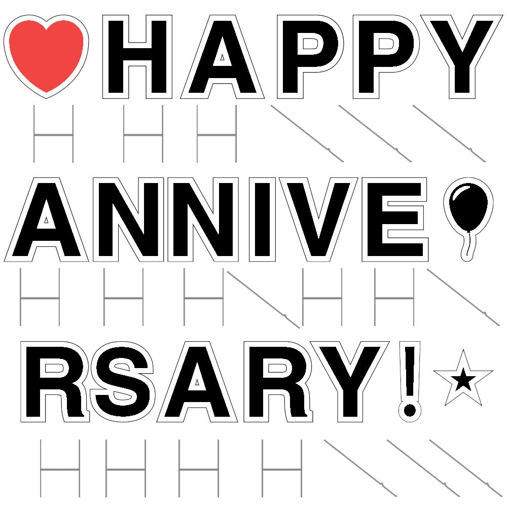 Happy Anniversary Yard Signs with Stakes - 18in Tall Durable Coroplast Letters - Weather-Resistant Outdoor Decor with Steel Stakes (Black) - Perfect for Anniversary Celebrations, Backyard Parties & Special Events