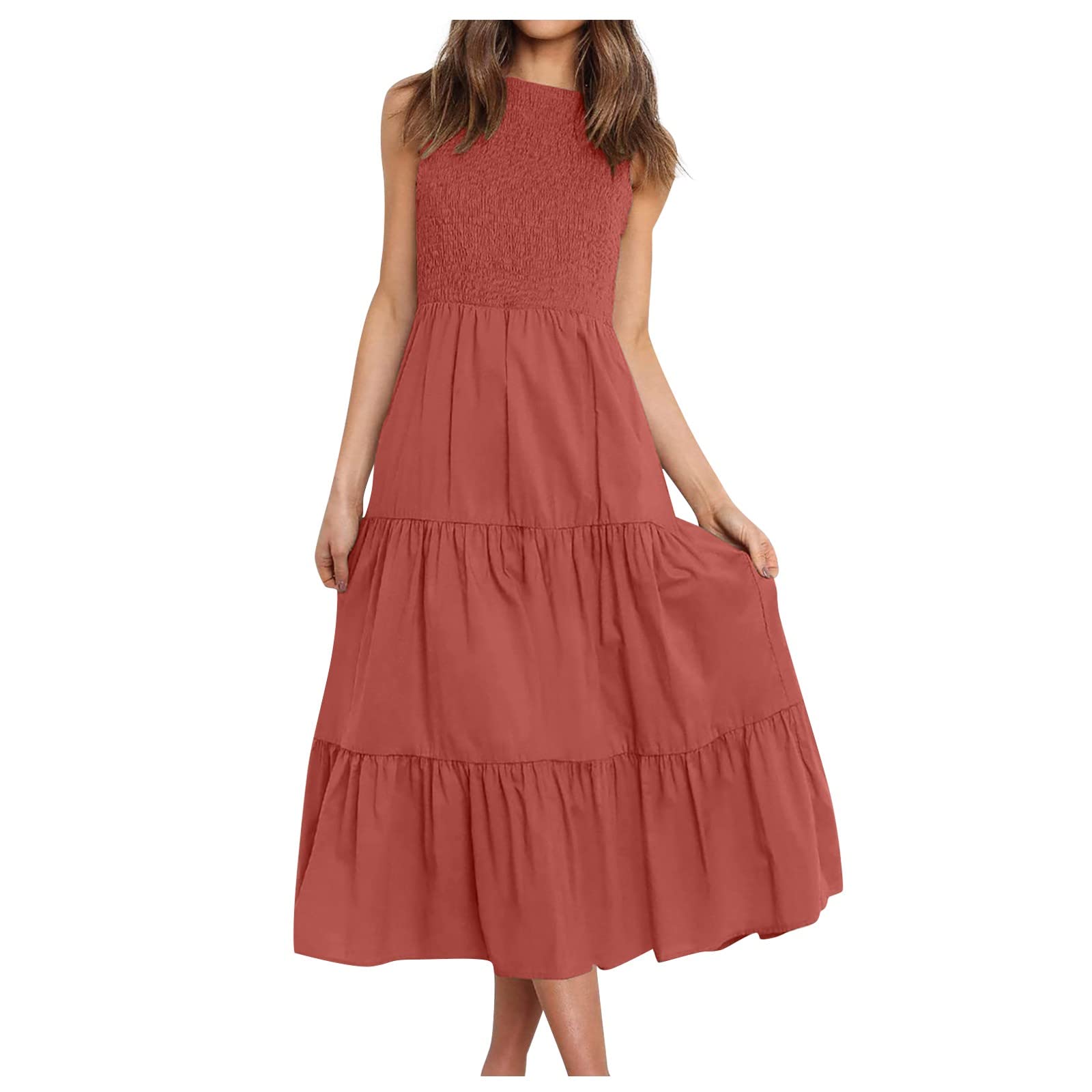 Women's Sleeveless Hoodie Dress - High Waist A-Line Swing Dress with Round Neck | Casual Summer Outfit for Beach, Streetwear & Daily Wear