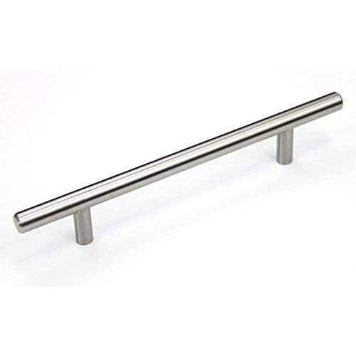 10-Inch Solid Stainless Steel Cabinet Bar Pull Handles - Set of 10, Grey Nickel Finish - Perfect for Kitchen Cabinets, Bathroom Vanities & Furniture Drawers