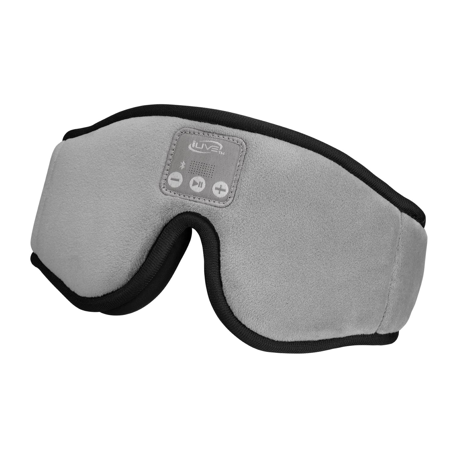 iLive IAHB33G Bluetooth Sleep Mask Headphones with Built-in Speakerphone - Wireless Eye Mask for Sleeping, Meditation & Travel (Gray) - Block Light & Enjoy Music Comfortably
