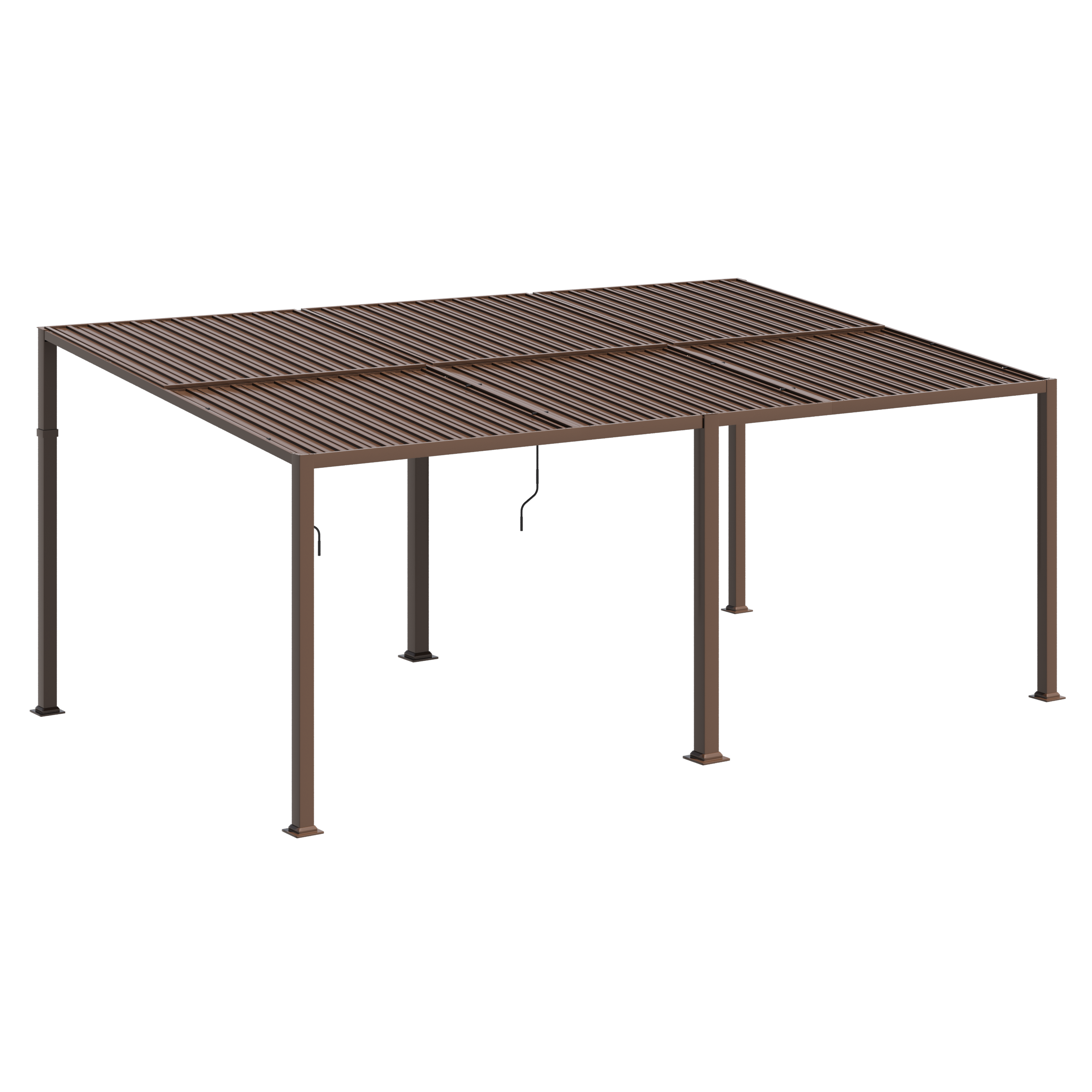 Erommy 12' x 20' Hardtop Lean-to Gazebo with Adjustable Galvanized Steel Roof & Full Metal Frame - Perfect for Patio, Backyard, Garden, and Outdoor Relaxation
