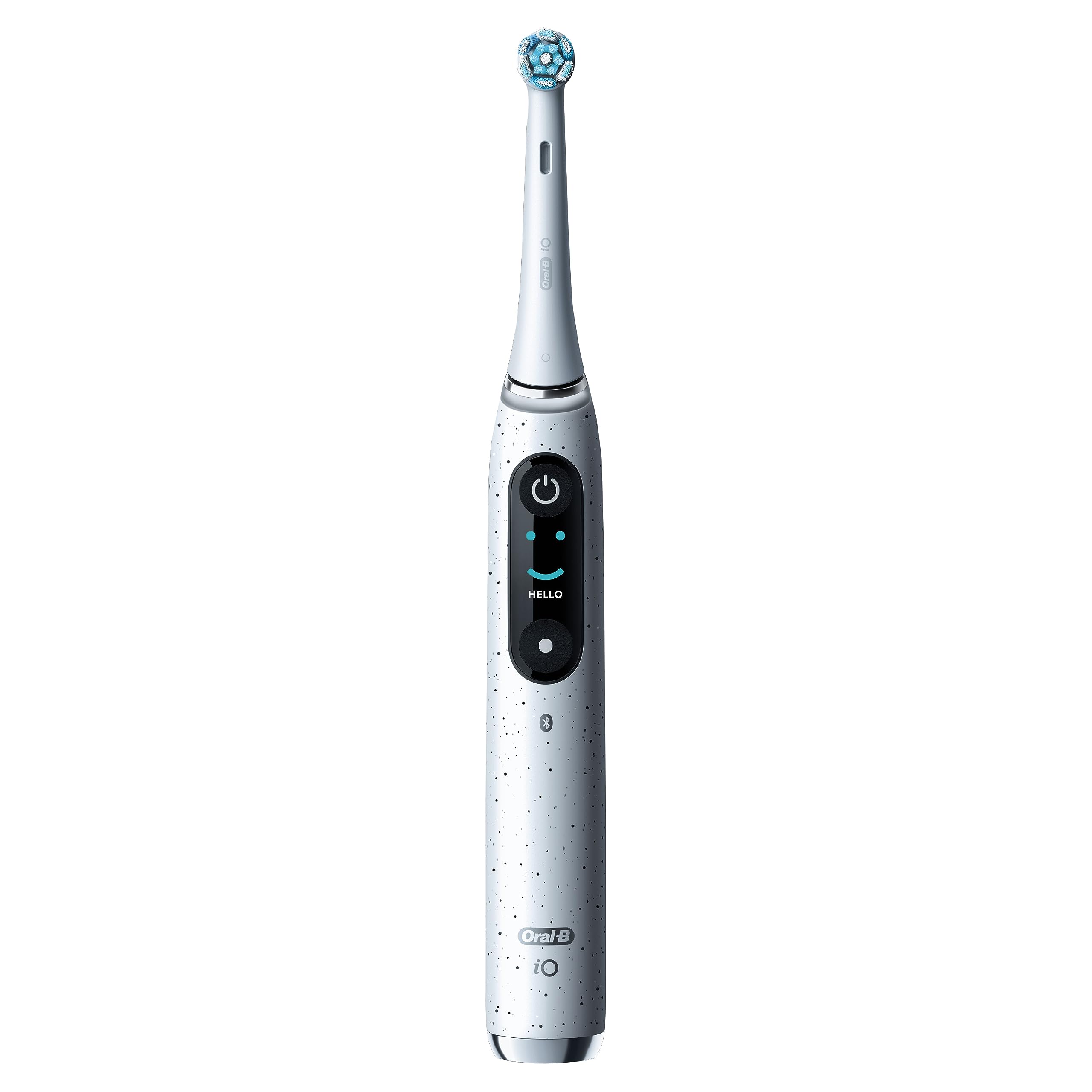 Oral-B iO Series 10 Rechargeable Electric Toothbrush with Pressure Sensor, 2-Minute Timer & 7 Cleaning Modes - Includes 4 Brush Heads & Travel Case - Perfect for Travel, Home & Sensitive Teeth Care (White)