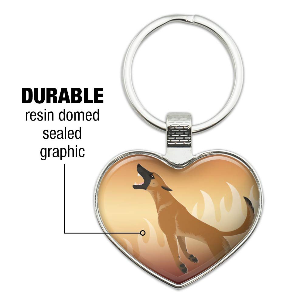 Belgian Malinois Dog Bite Training Keychain - Heart Shaped Metal Key Ring for Police K9, Military & Security Dog Handlers - Perfect for Dog Training, Gifts & Everyday Carry