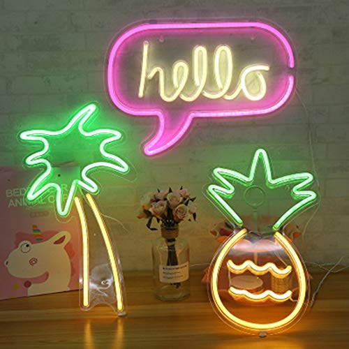 3D LED Neon Light Sign - Custom Wall Decor for Bedroom, Wedding, Birthday Party - Indoor Night Lamp, Kids Room Decor, Valentine's Christmas Gift (Hello Sign) - Perfect for Home Decor, Romantic Ambiance & Party Lighting