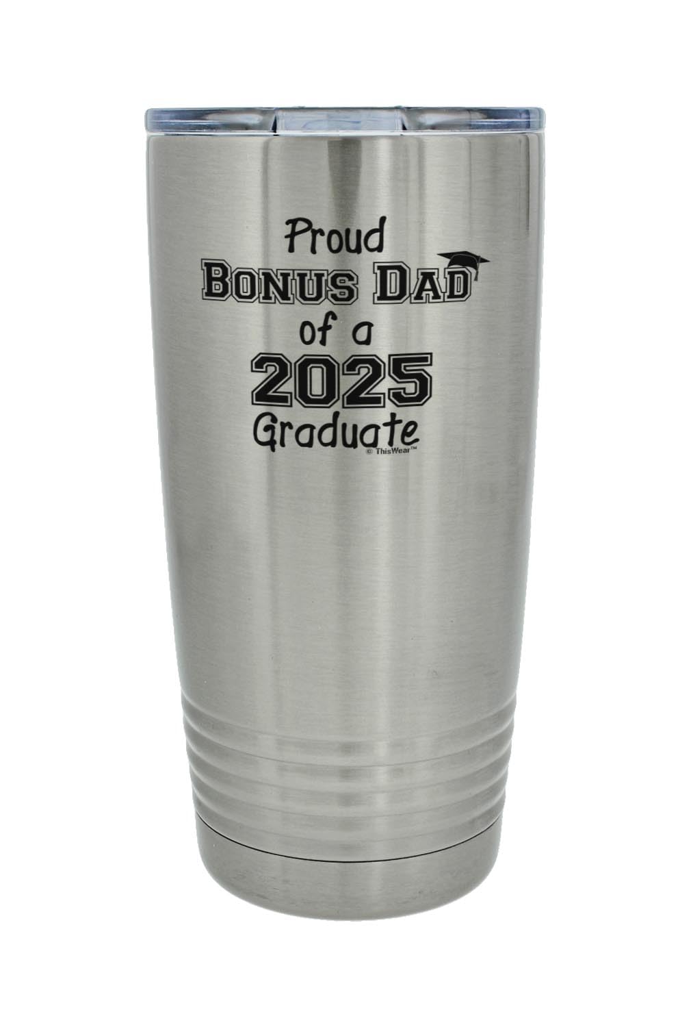 ThisWear 2025 Graduation Gift for Dad - 20oz Stainless Steel Insulated Travel Mug with Lid (Silver) - Perfect for Coffee, Tea & Hot Drinks on Campus Tours & Commutes